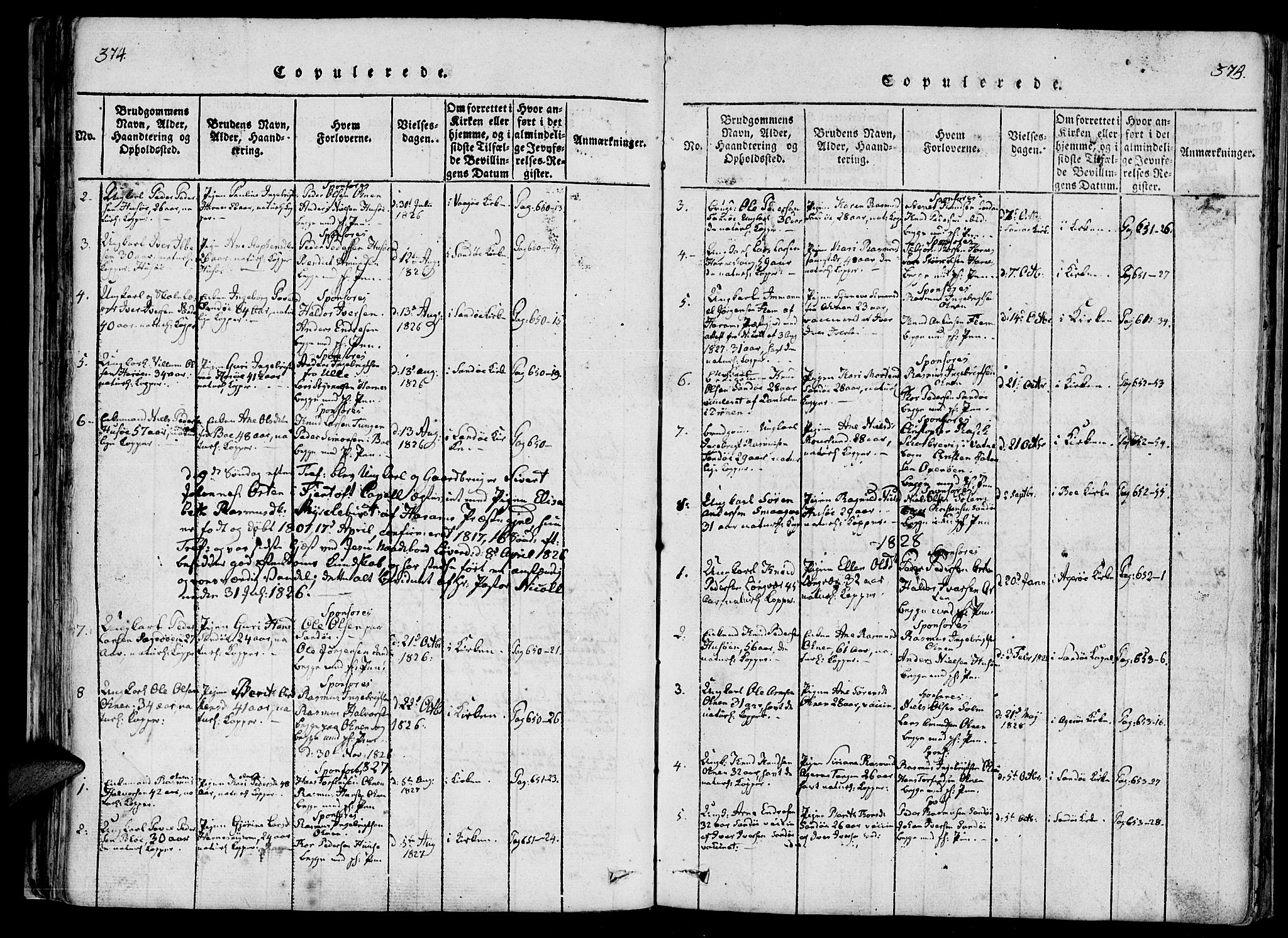 Ministerialprotokoller, klokkerbøker og fødselsregistre - Møre og Romsdal, SAT/A-1454/561/L0727: Parish register (official) no. 561A01, 1817-1858, p. 374-375