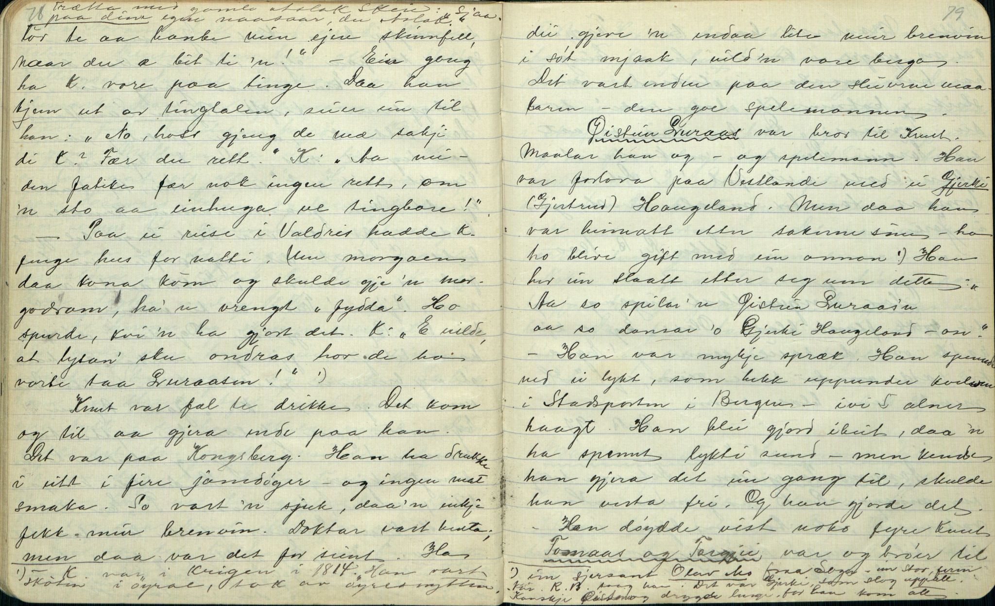 Rikard Berge, TEMU/TGM-A-1003/F/L0001/0005: 001-030 Innholdslister / 2. Erindringer om merkelige begivenheter, slegter, personligheder, 1900, p. 78-79