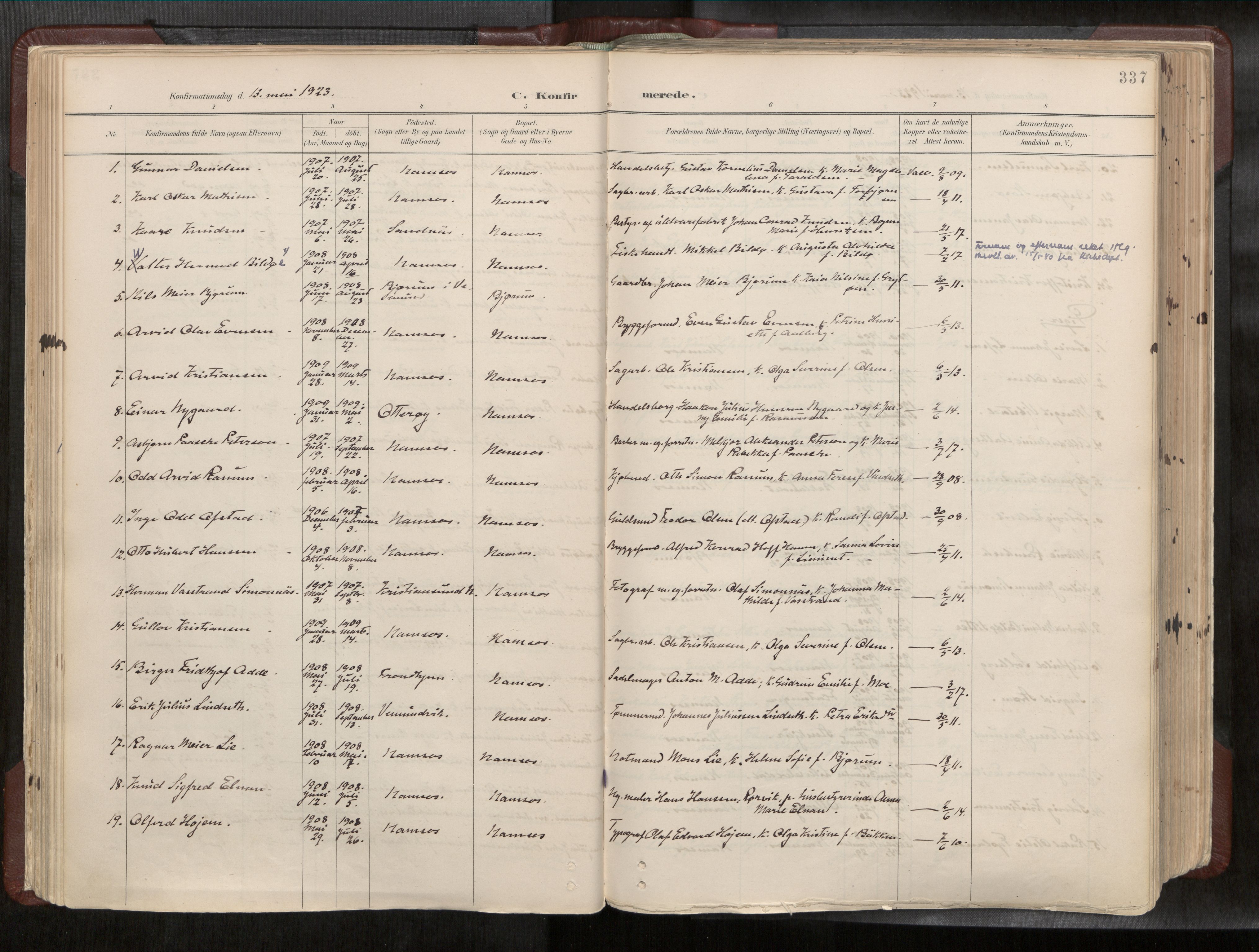 Ministerialprotokoller, klokkerbøker og fødselsregistre - Nord-Trøndelag, AV/SAT-A-1458/768/L0579a: Parish register (official) no. 768A14, 1887-1931, p. 337