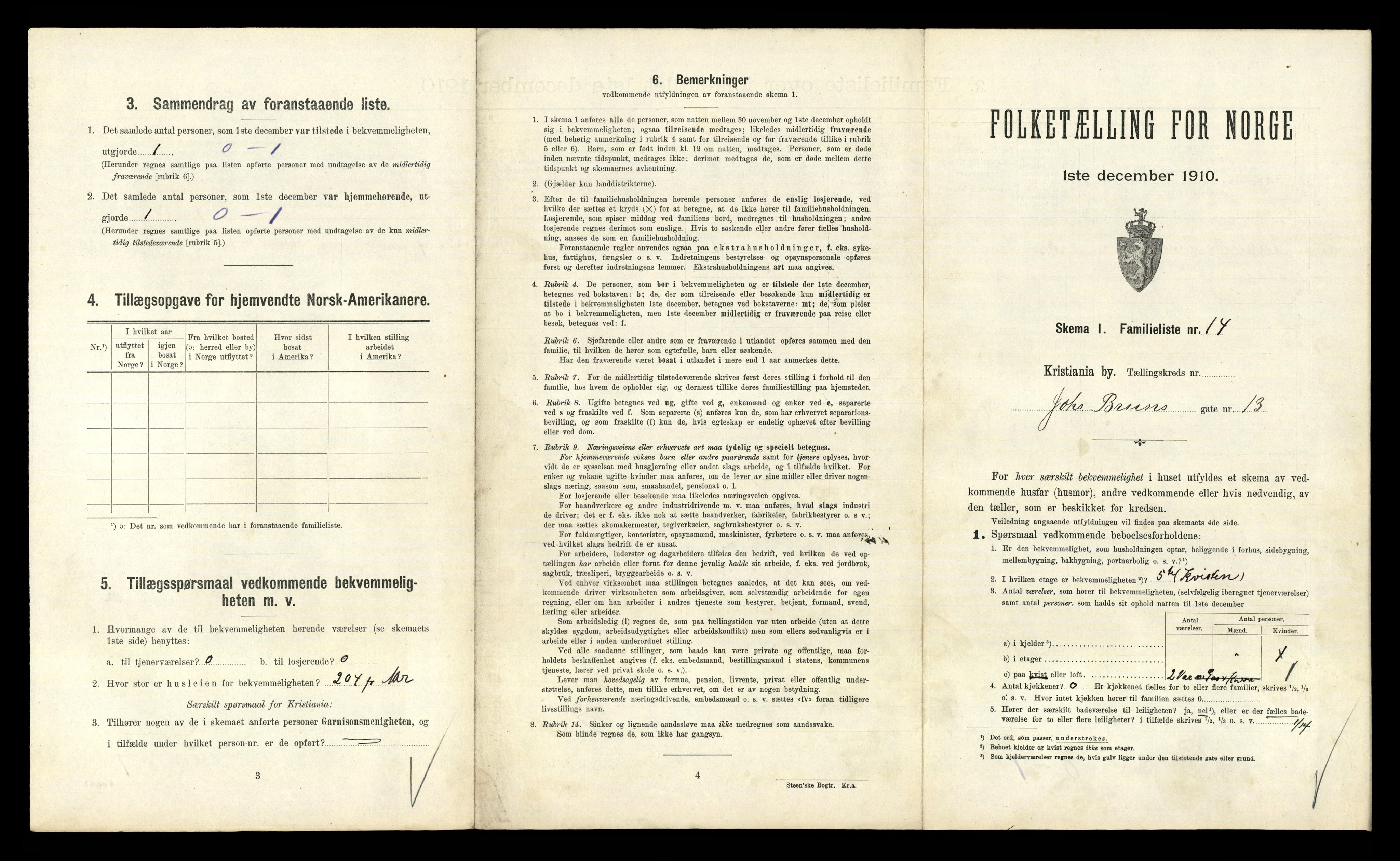 RA, 1910 census for Kristiania, 1910, p. 46243