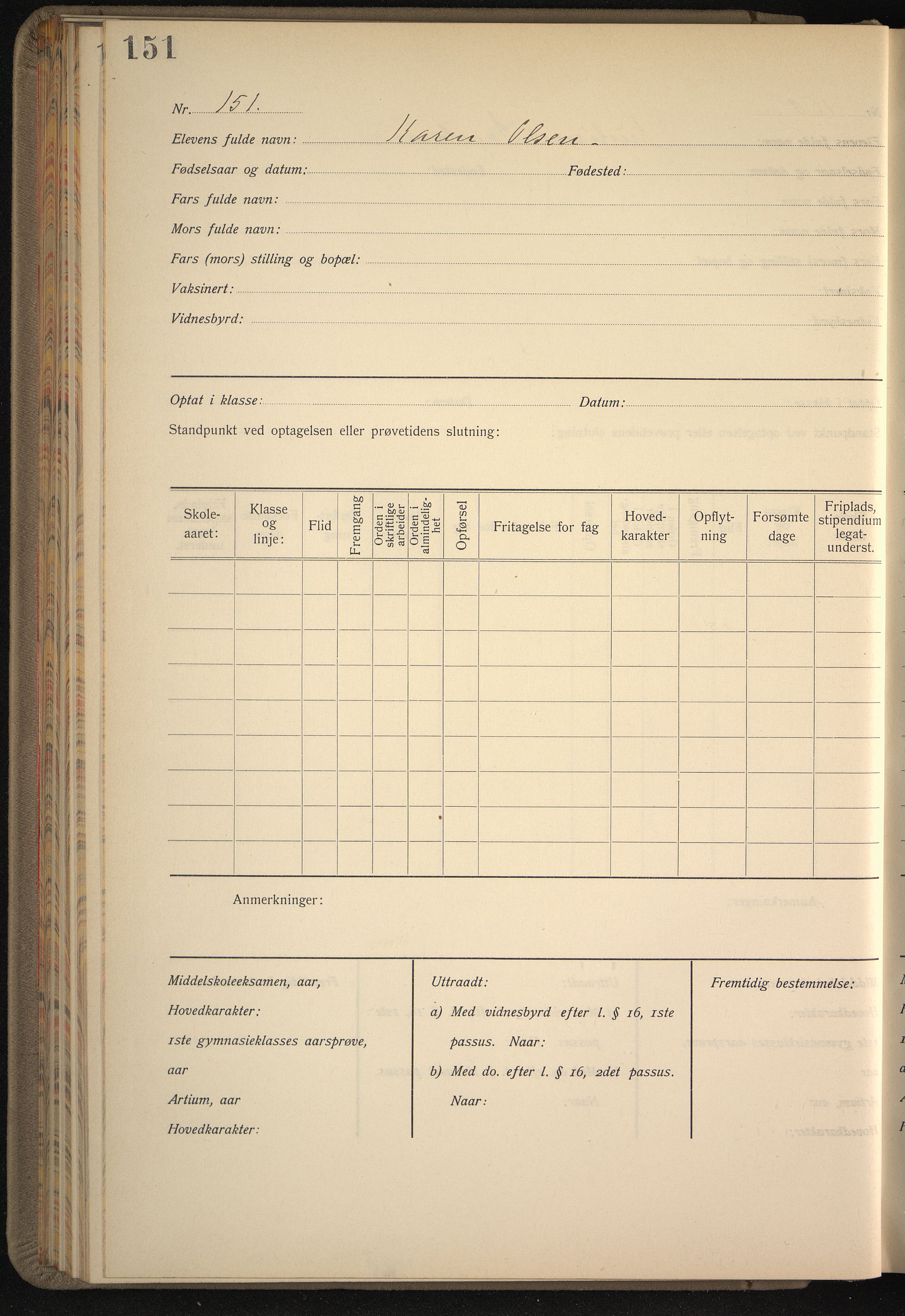 Vestfold fylkeskommune. Greveskogen videregående skole før 1998, VEMU/A-1162/G/Gb/L0003: Manntallsprotokoll Pikeskolen, 1909-1911, p. 152