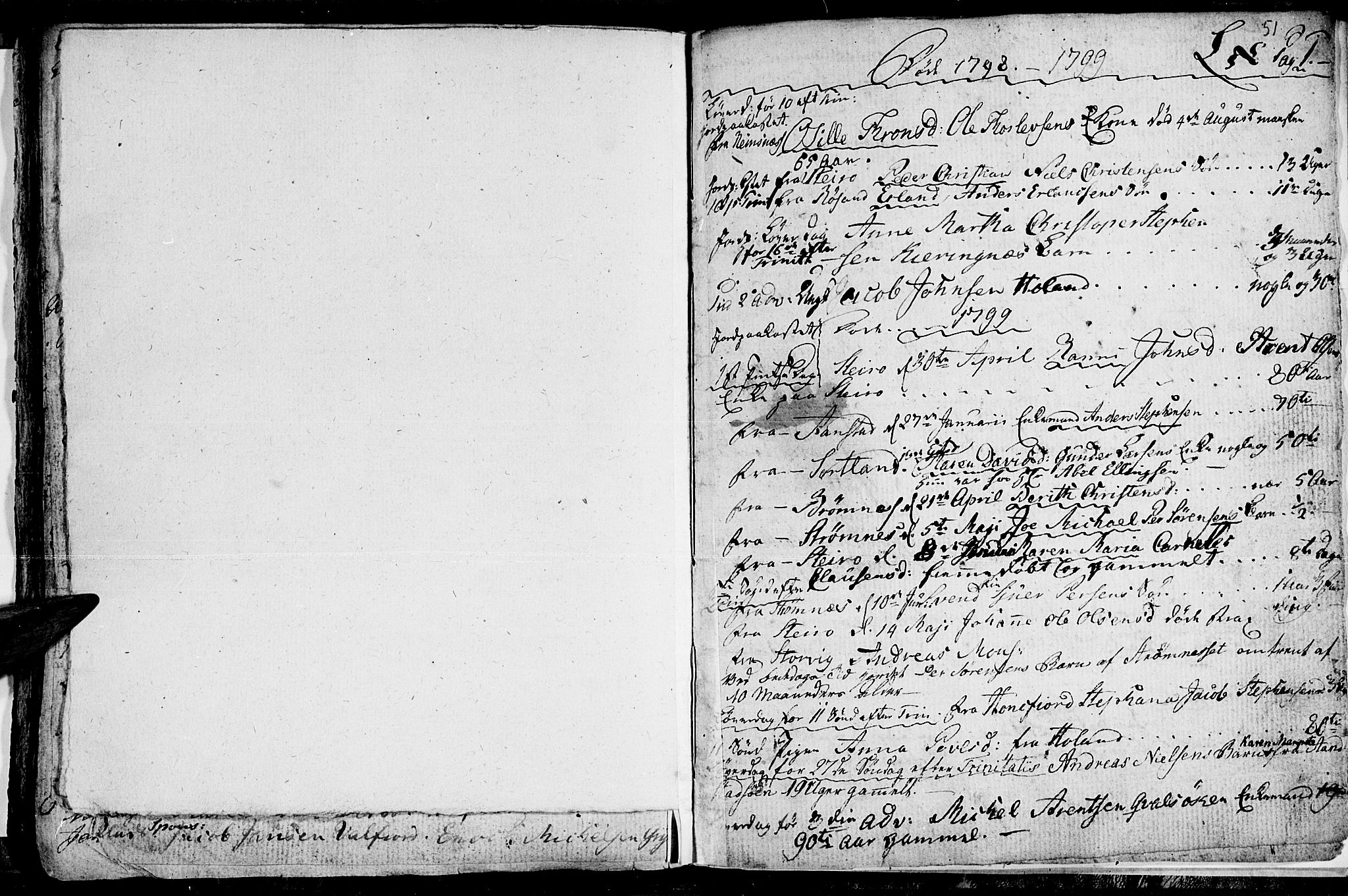 Ministerialprotokoller, klokkerbøker og fødselsregistre - Nordland, SAT/A-1459/895/L1367: Parish register (official) no. 895A02, 1795-1811, p. 51