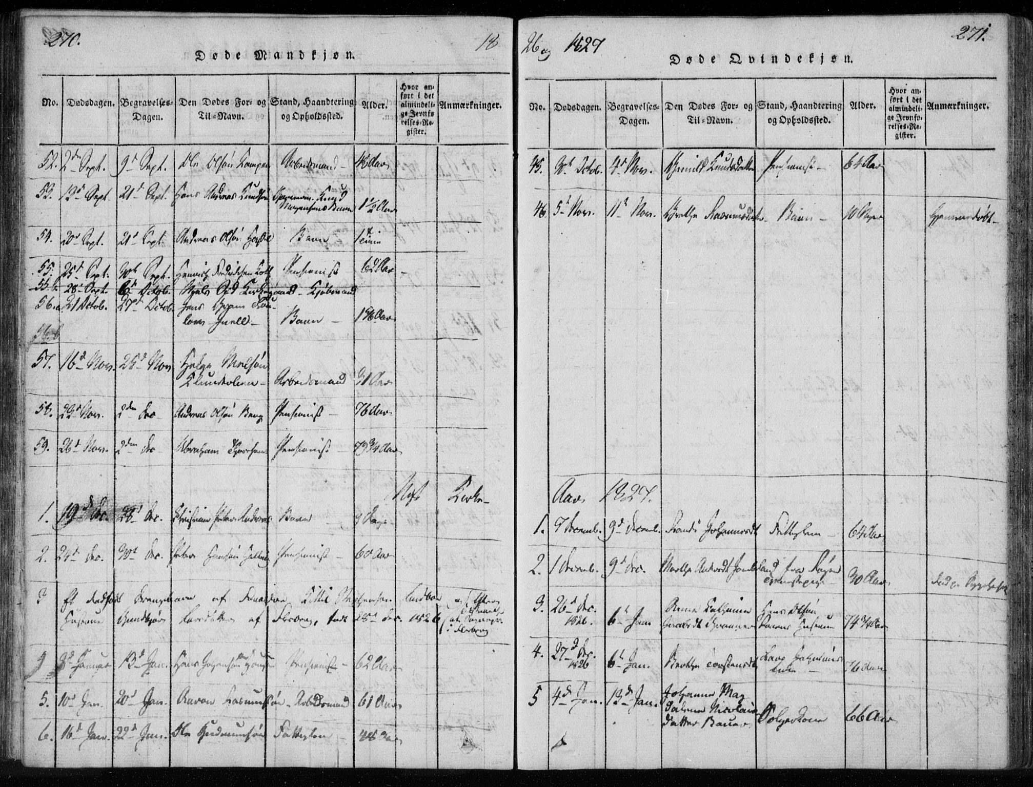 Kongsberg kirkebøker, AV/SAKO-A-22/F/Fa/L0008: Parish register (official) no. I 8, 1816-1839, p. 270-271