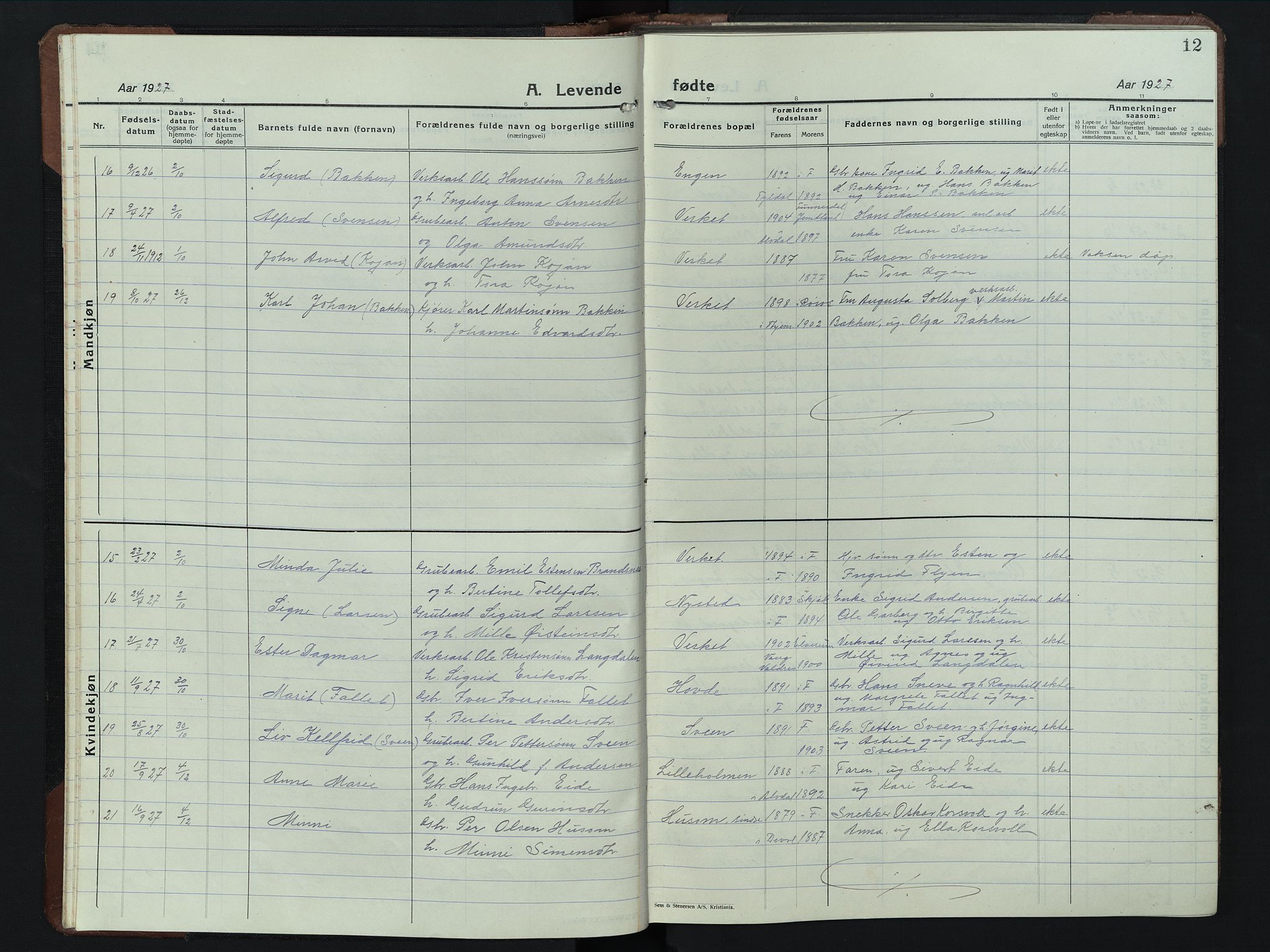 Alvdal prestekontor, AV/SAH-PREST-060/H/Ha/Hab/L0008: Parish register (copy) no. 8, 1925-1953, p. 12