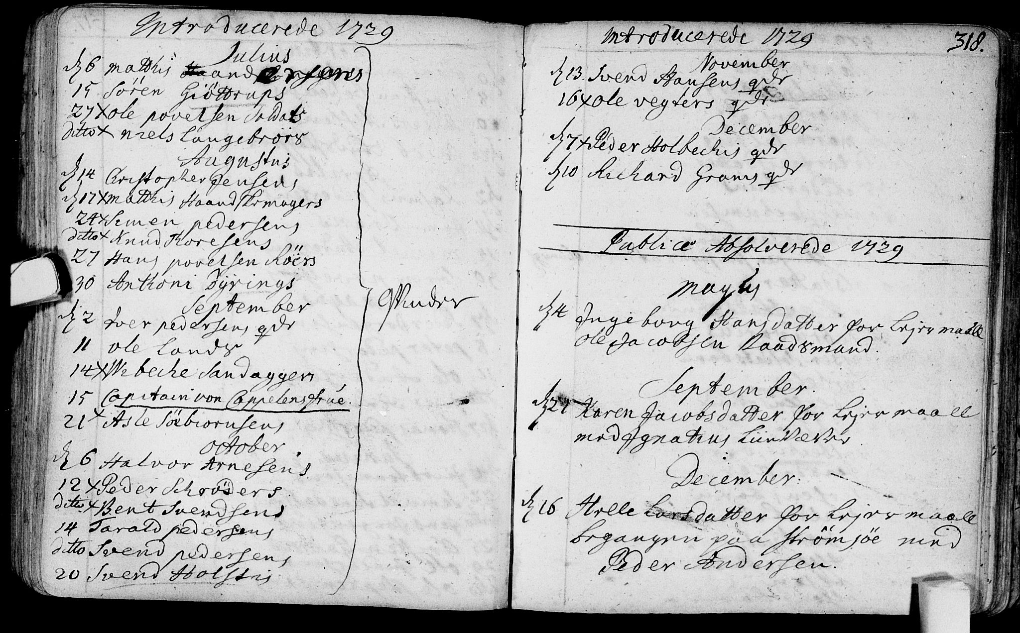 Bragernes kirkebøker, SAKO/A-6/F/Fa/L0003: Parish register (official) no. I 3, 1706-1734, p. 318