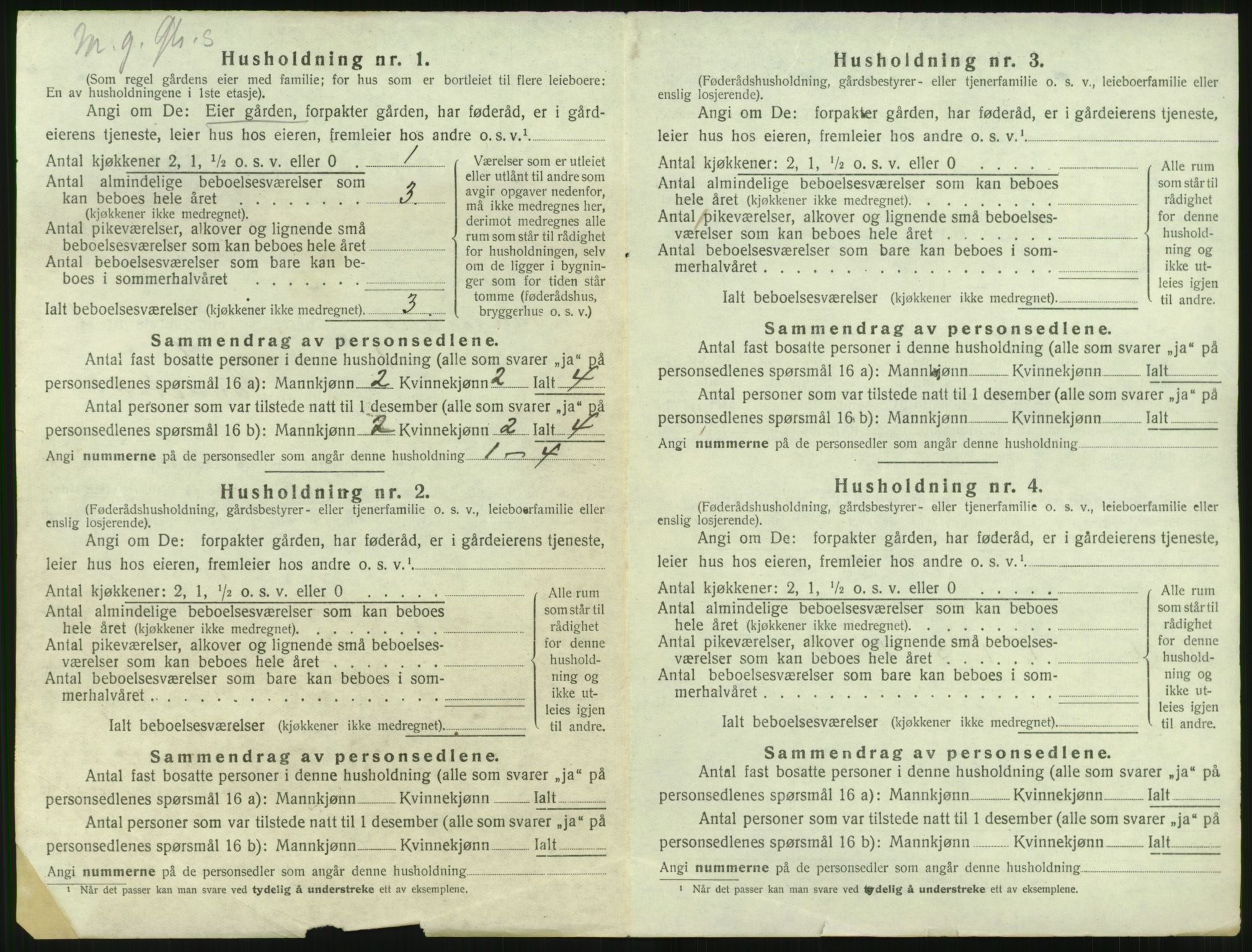 SAST, 1920 census for Stangaland, 1920, p. 30