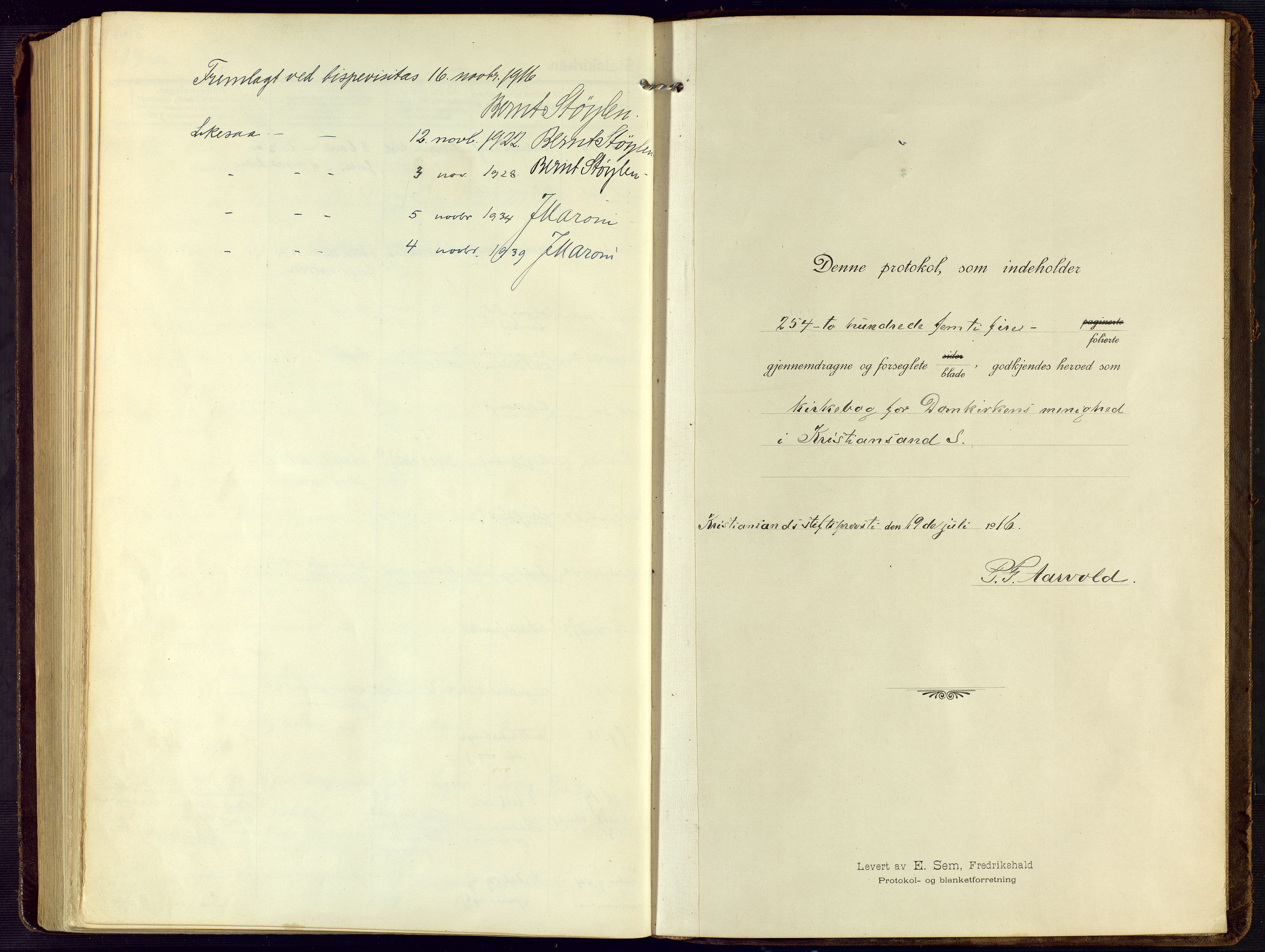 Kristiansand domprosti, SAK/1112-0006/F/Fa/L0026: Parish register (official) no. A 25, 1916-1928