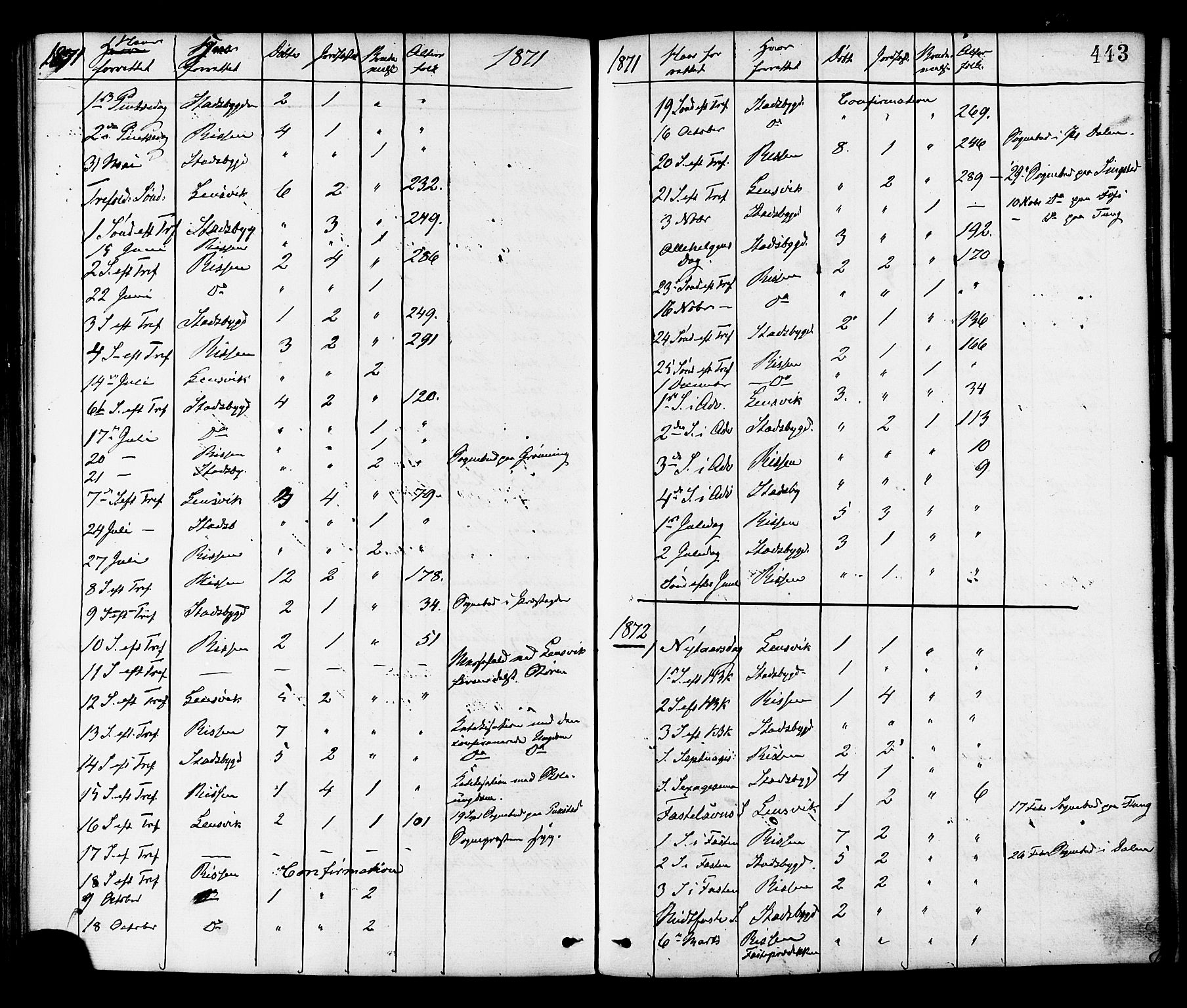 Ministerialprotokoller, klokkerbøker og fødselsregistre - Sør-Trøndelag, AV/SAT-A-1456/646/L0613: Parish register (official) no. 646A11, 1870-1884, p. 443