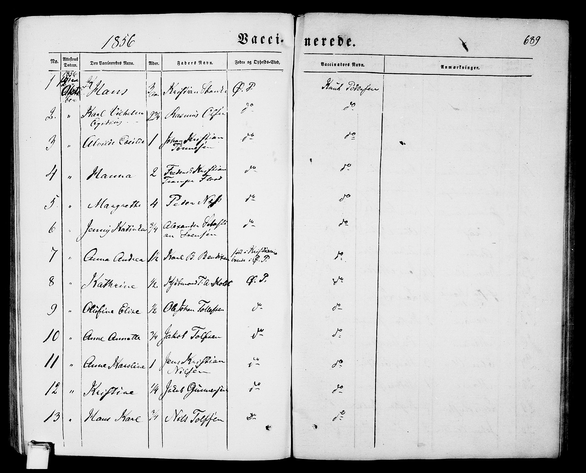 Porsgrunn kirkebøker , SAKO/A-104/G/Gb/L0004: Parish register (copy) no. II 4, 1853-1882, p. 689
