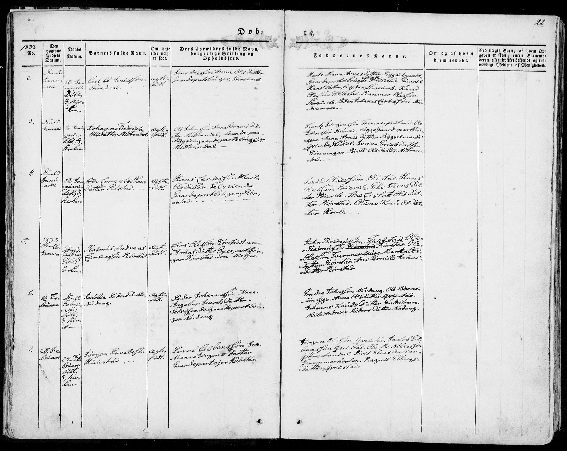 Ministerialprotokoller, klokkerbøker og fødselsregistre - Møre og Romsdal, AV/SAT-A-1454/515/L0208: Parish register (official) no. 515A04, 1830-1846, p. 22