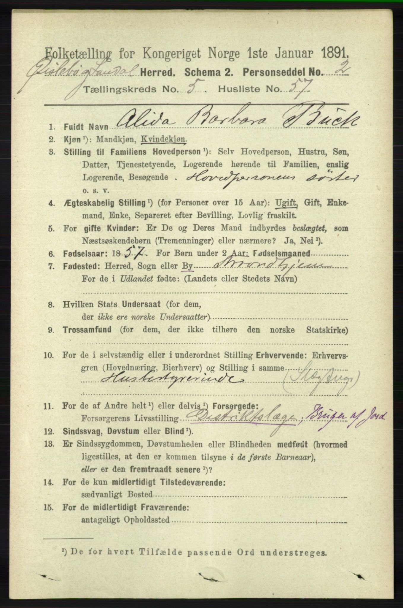 RA, 1891 census for 1021 Øyslebø og Laudal, 1891, p. 1639