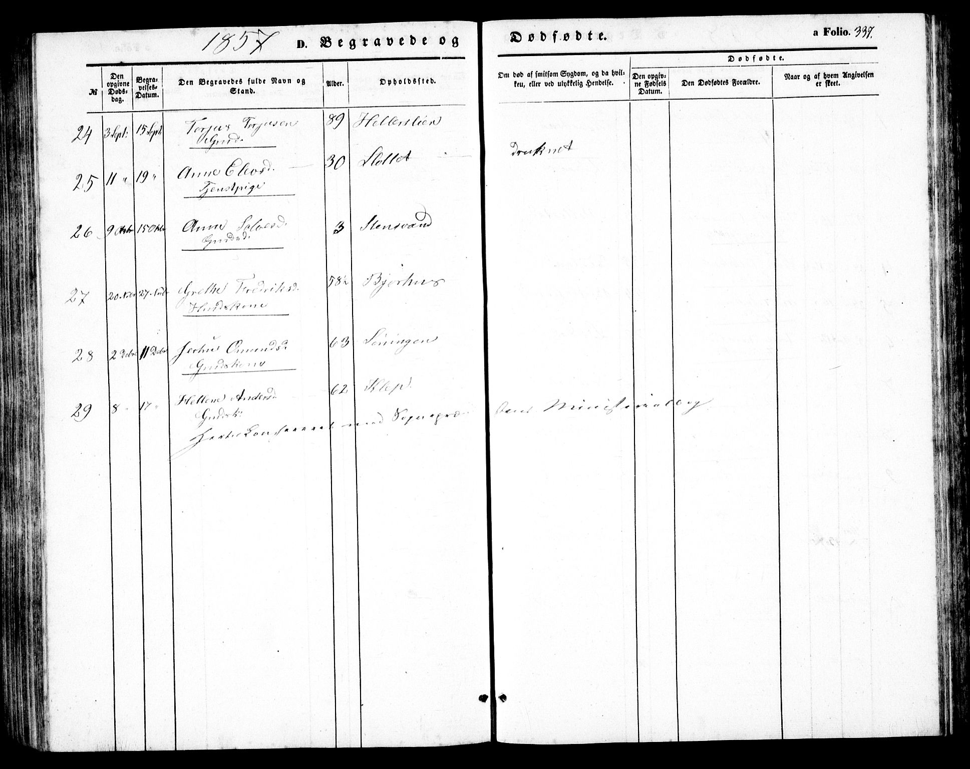 Birkenes sokneprestkontor, AV/SAK-1111-0004/F/Fb/L0002: Parish register (copy) no. B 2, 1849-1876, p. 337