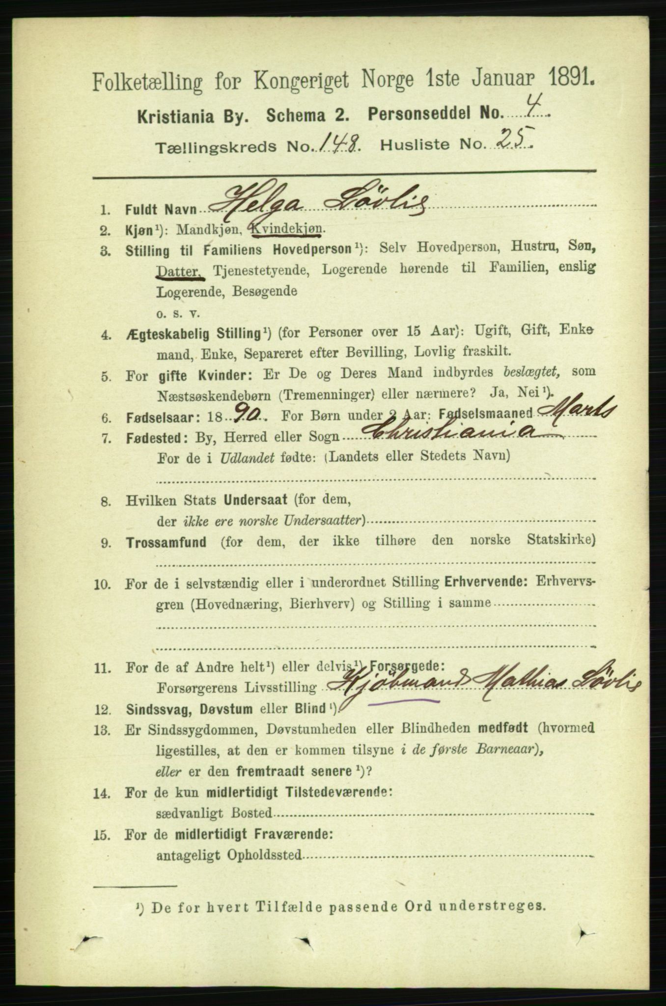 RA, 1891 census for 0301 Kristiania, 1891, p. 82718