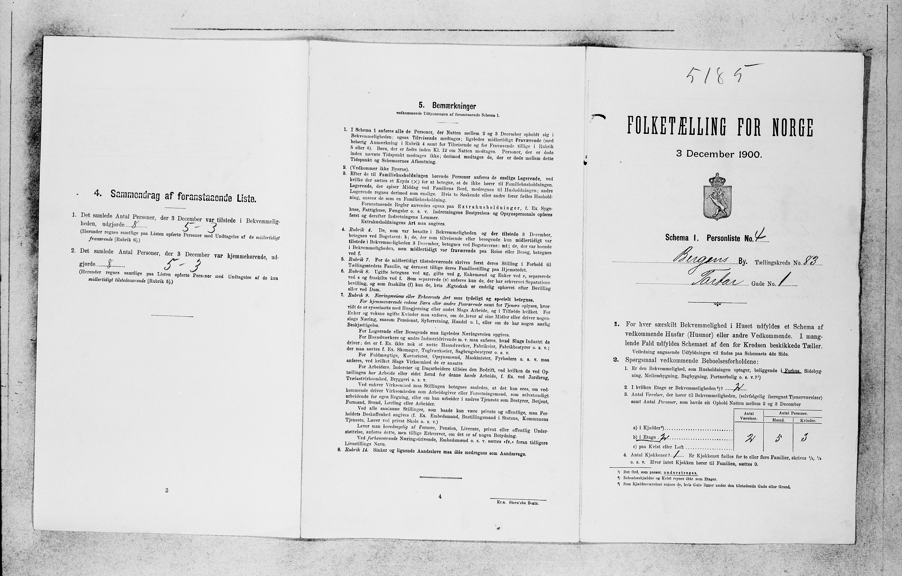 SAB, 1900 census for Bergen, 1900, p. 17226