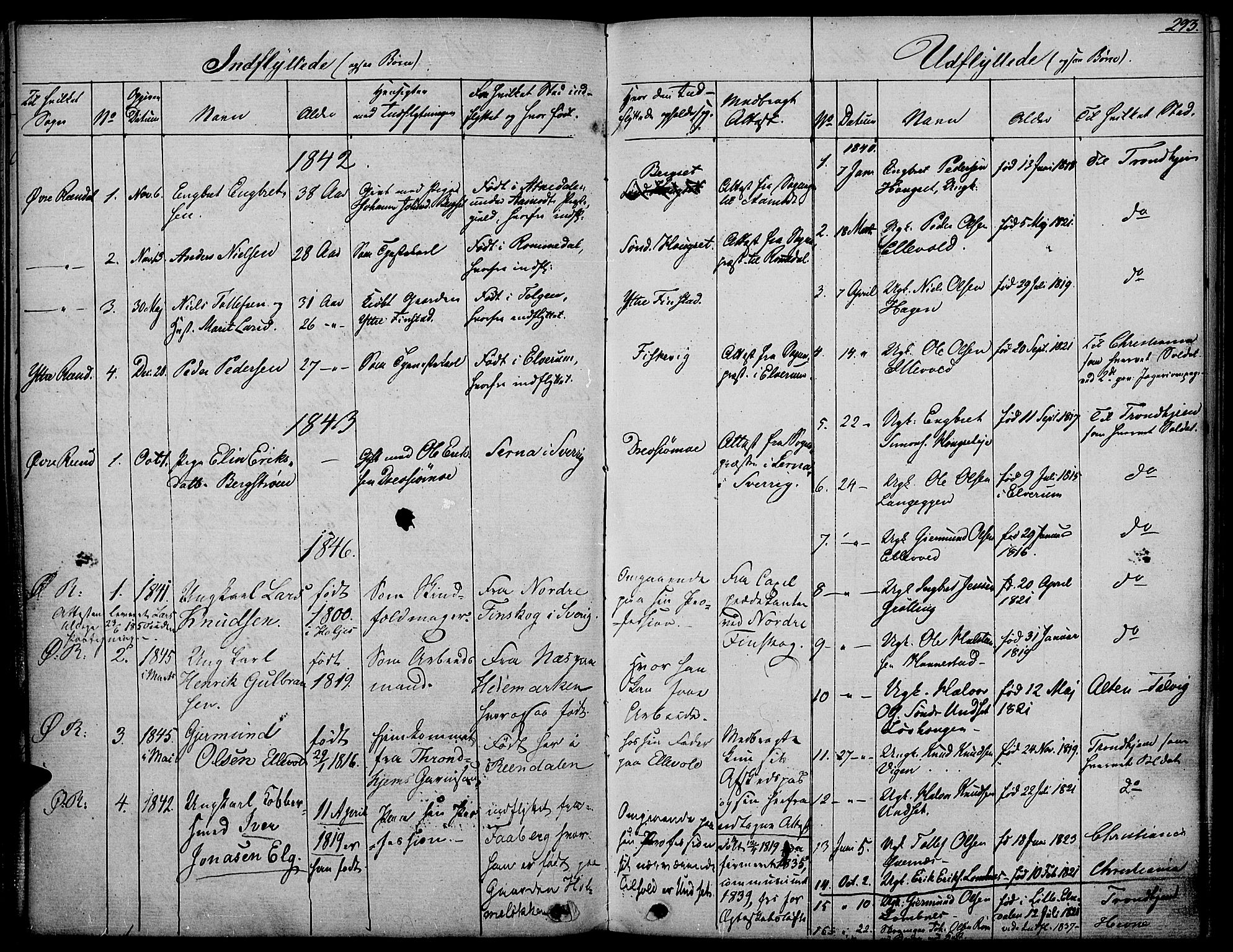 Rendalen prestekontor, SAH/PREST-054/H/Ha/Haa/L0004: Parish register (official) no. 4, 1829-1852, p. 293