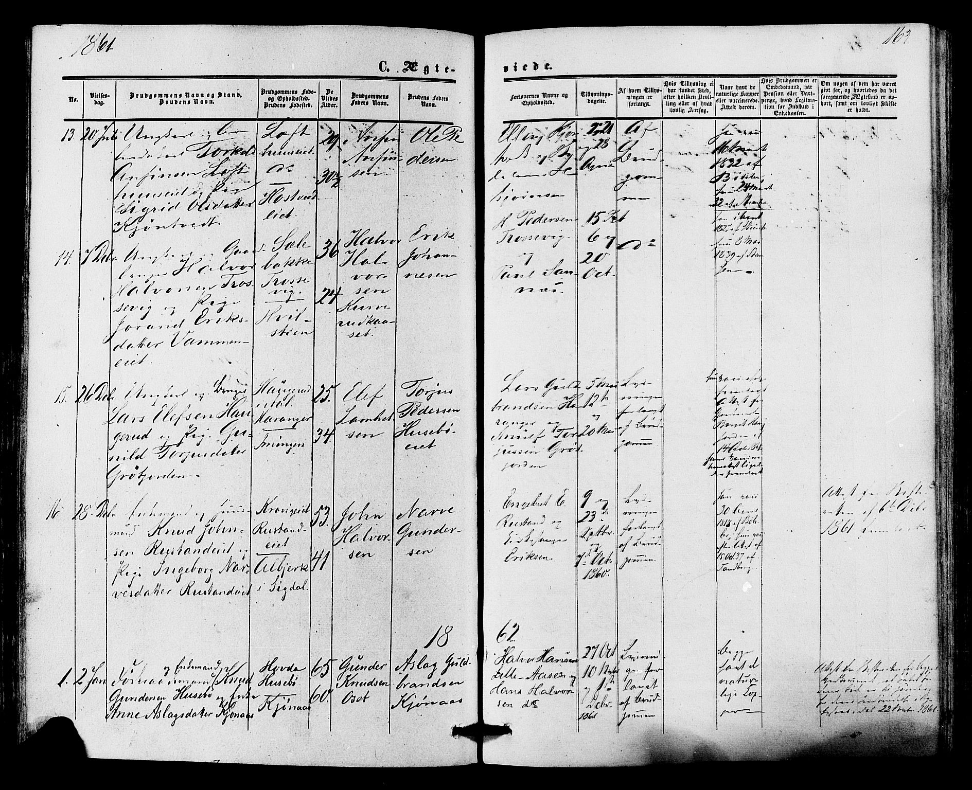 Nore kirkebøker, SAKO/A-238/F/Fa/L0003: Parish register (official) no. I 3, 1858-1866, p. 163
