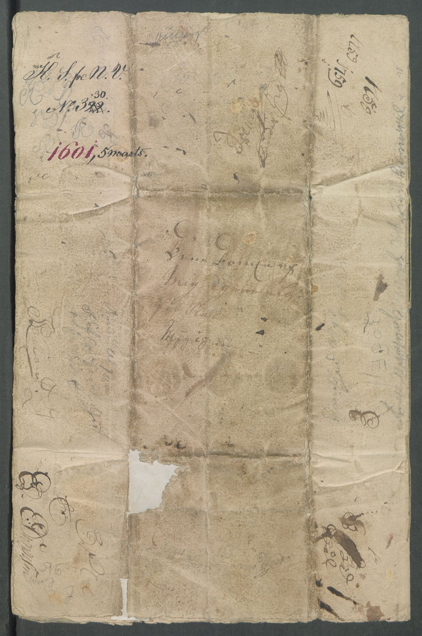 Riksarkivets diplomsamling, AV/RA-EA-5965/F02/L0110: Dokumenter, 1601, p. 13