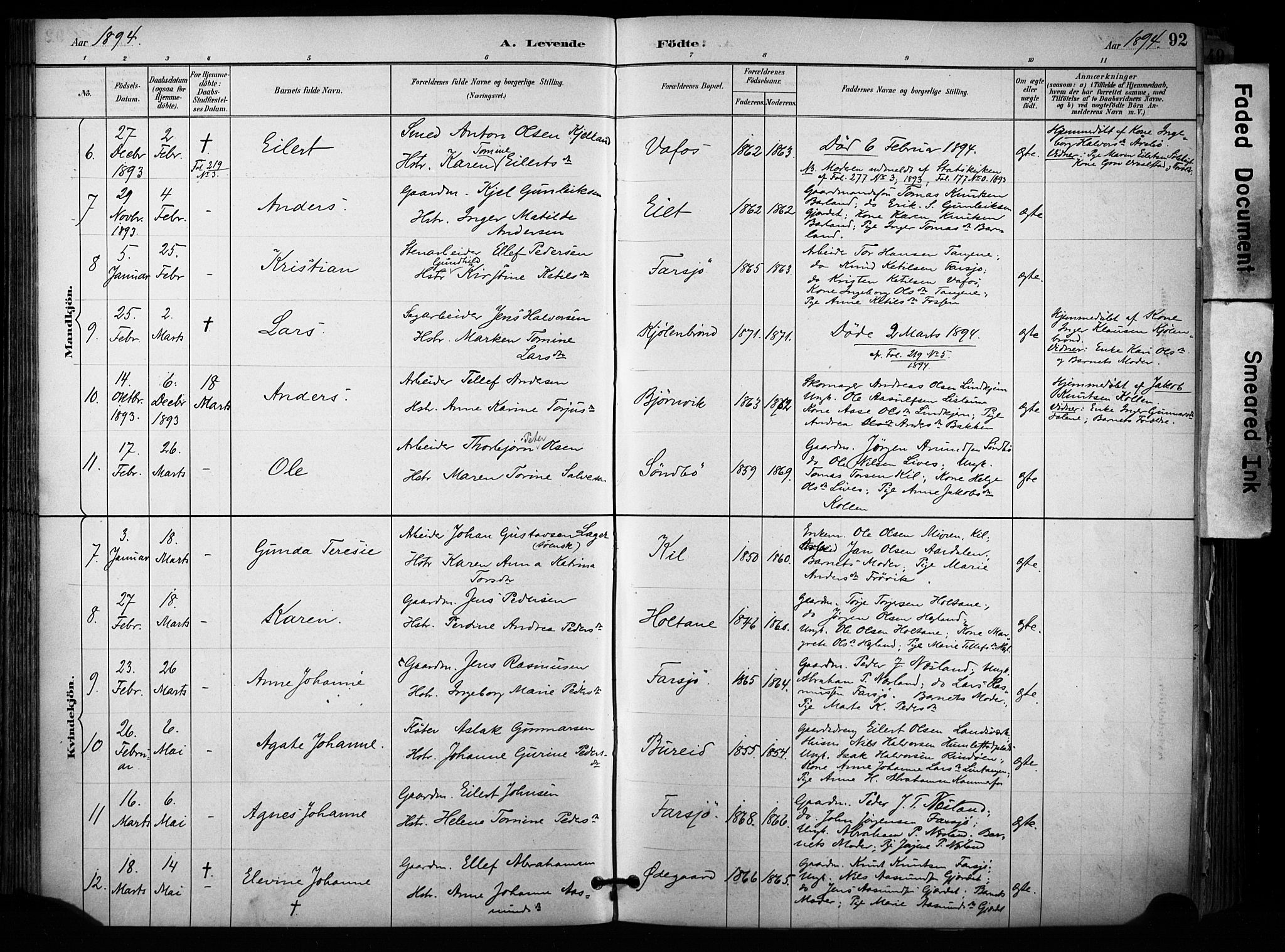 Sannidal kirkebøker, SAKO/A-296/F/Fa/L0015: Parish register (official) no. 15, 1884-1899, p. 92
