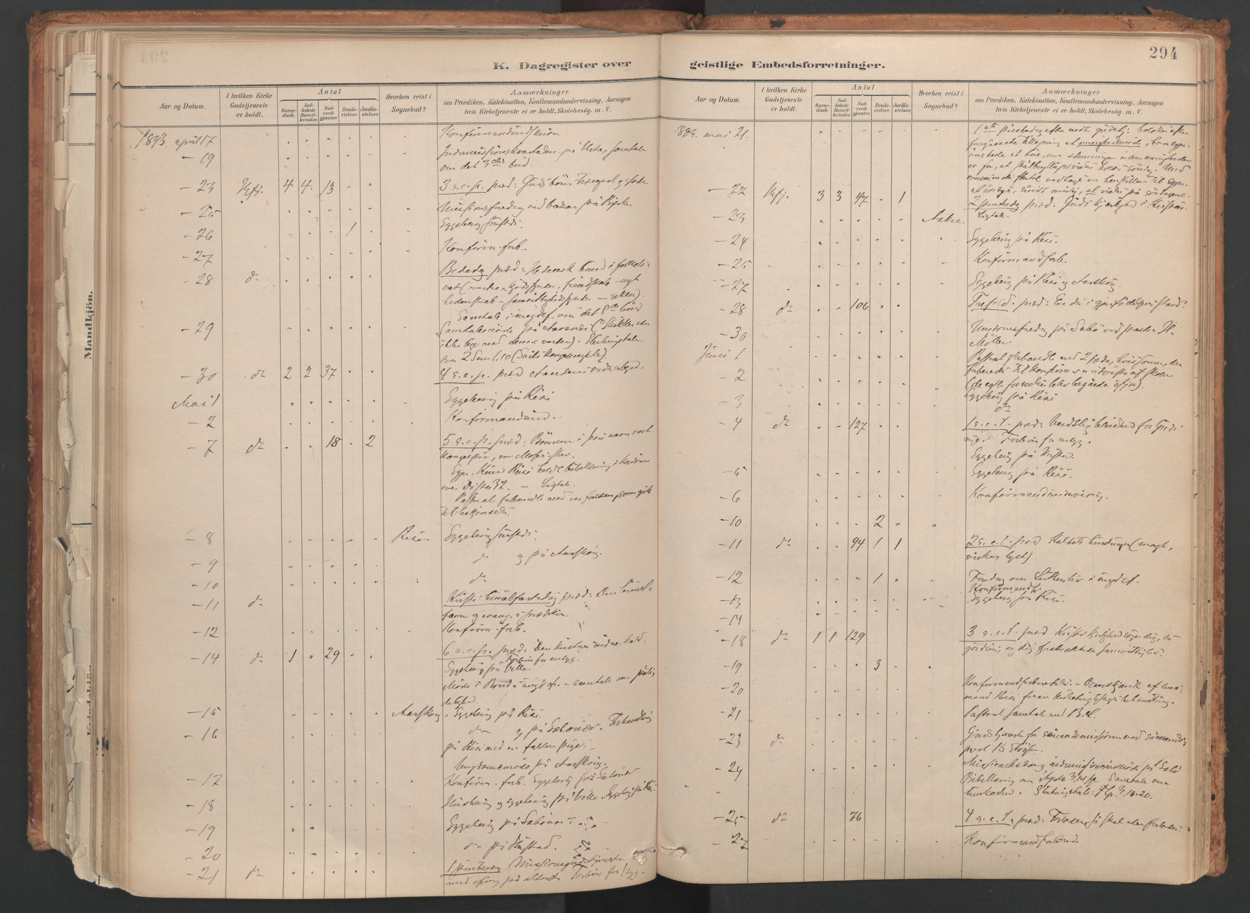 Ministerialprotokoller, klokkerbøker og fødselsregistre - Møre og Romsdal, AV/SAT-A-1454/515/L0211: Parish register (official) no. 515A07, 1886-1910, p. 294