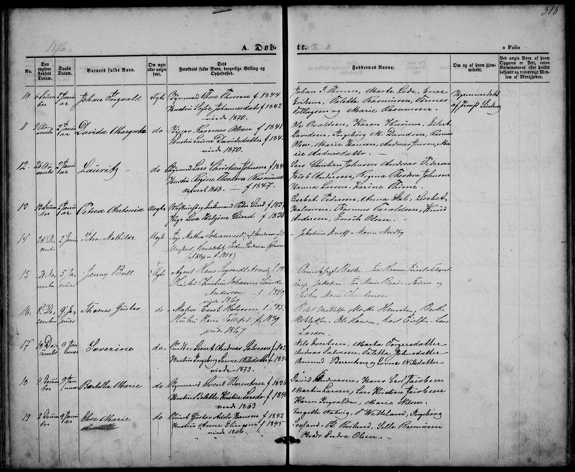 St. Petri sokneprestkontor, AV/SAST-A-101813/001/30/30BA/L0008: Parish register (official) no. A 8, 1868-1876, p. 313