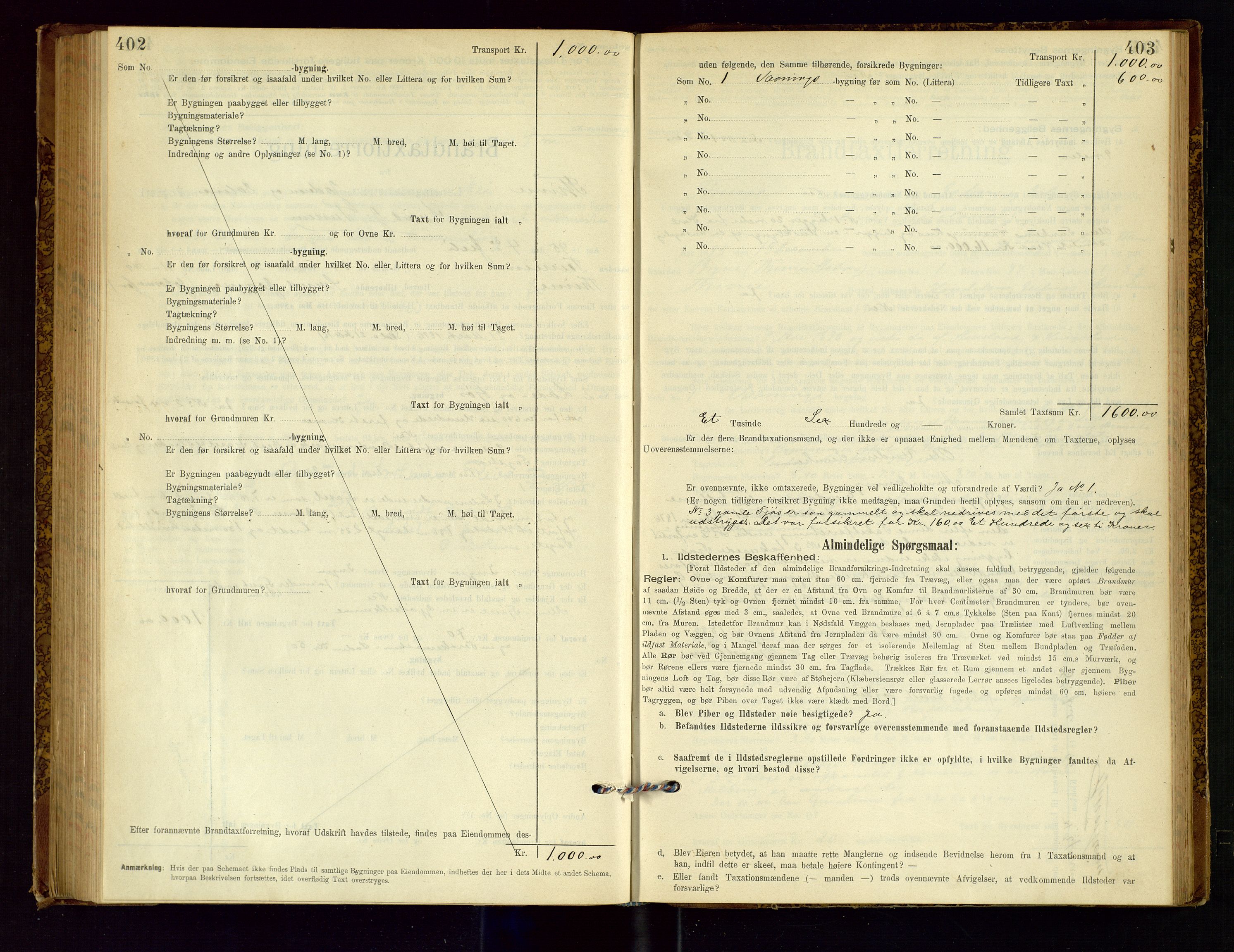 Time lensmannskontor, AV/SAST-A-100420/Gob/L0001: Branntakstprotokoll, 1896-1914, p. 402-403