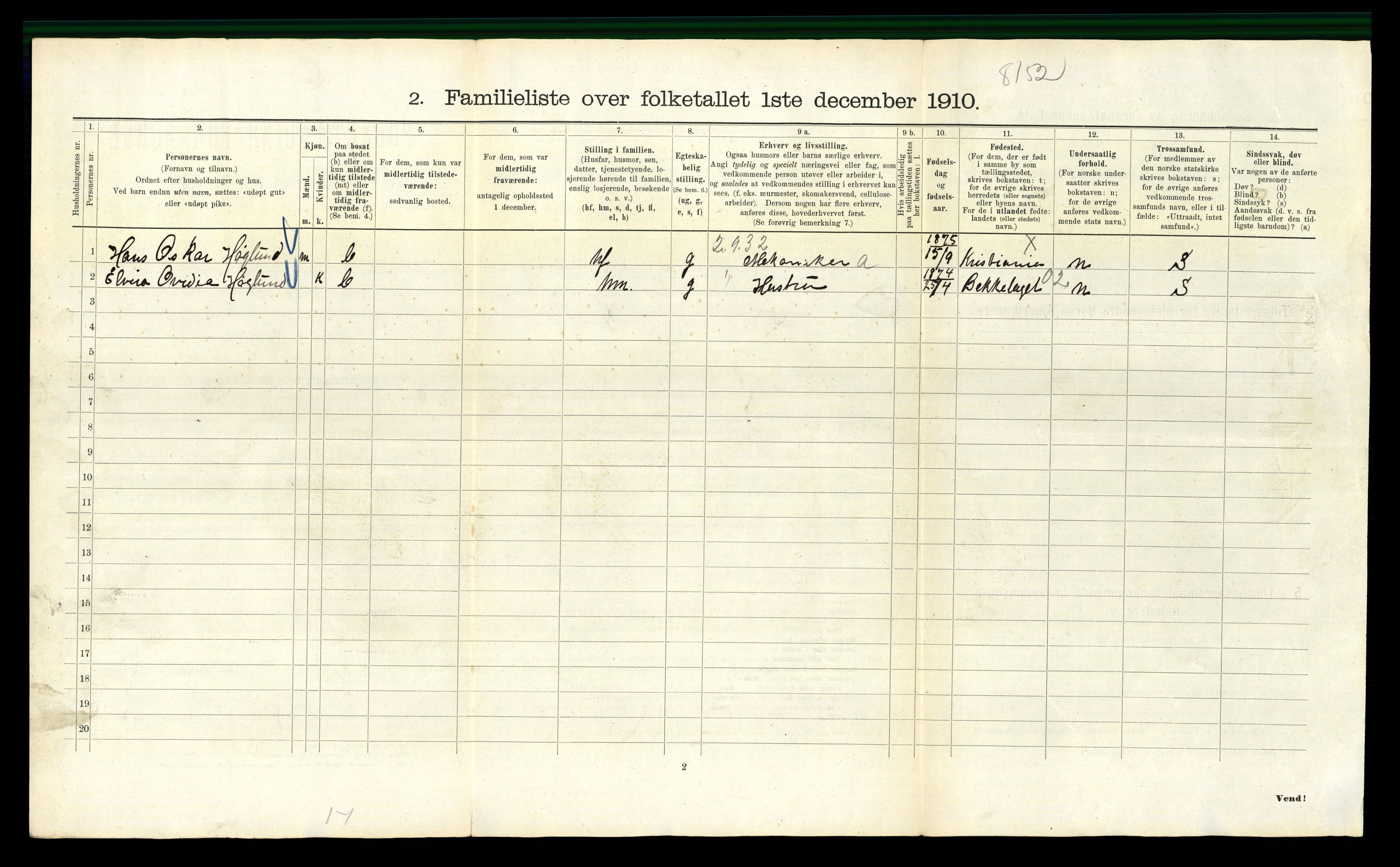 RA, 1910 census for Kristiania, 1910, p. 32550