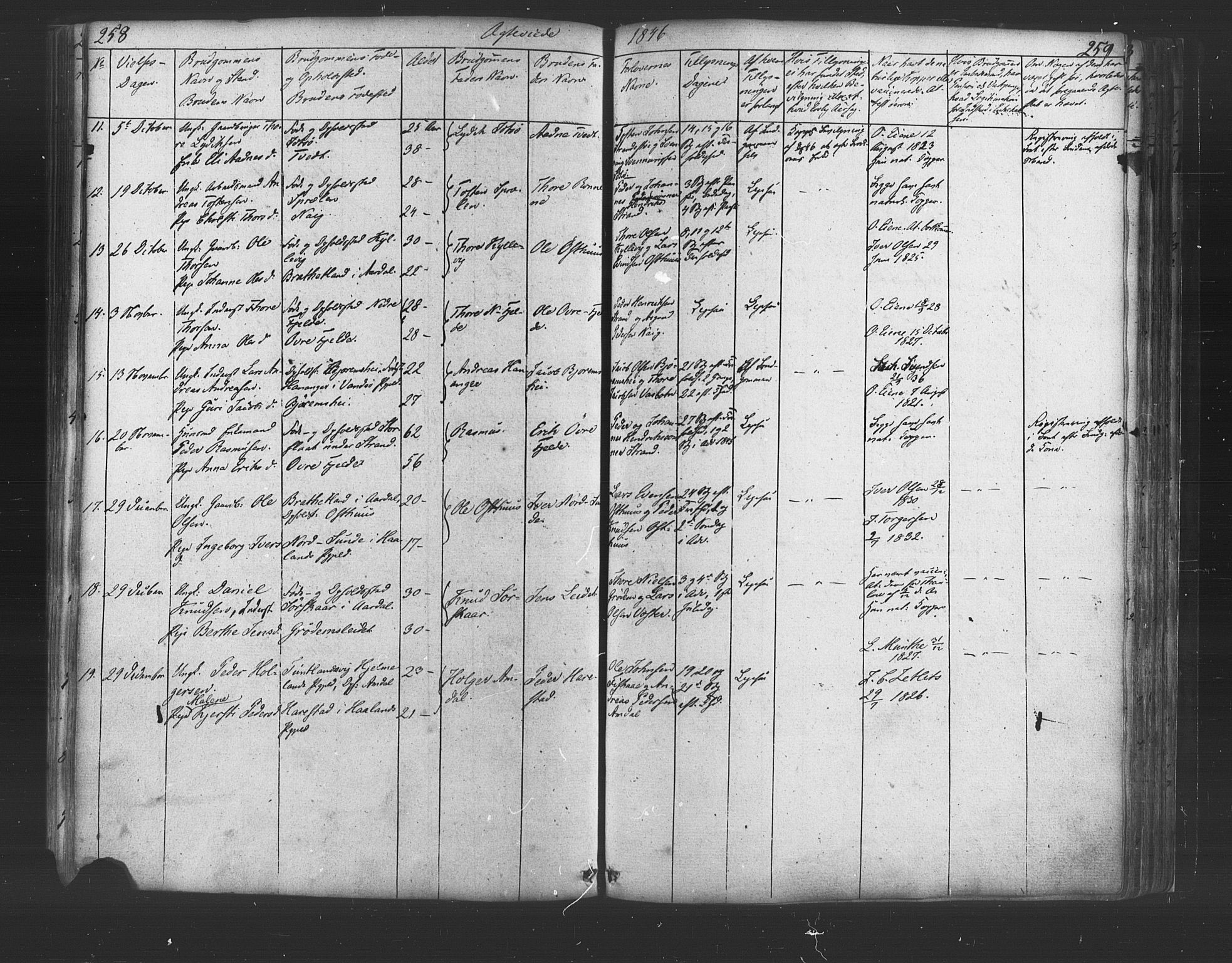 Strand sokneprestkontor, SAST/A-101828/H/Ha/Haa/L0006: Parish register (official) no. A 6, 1834-1854, p. 258-259