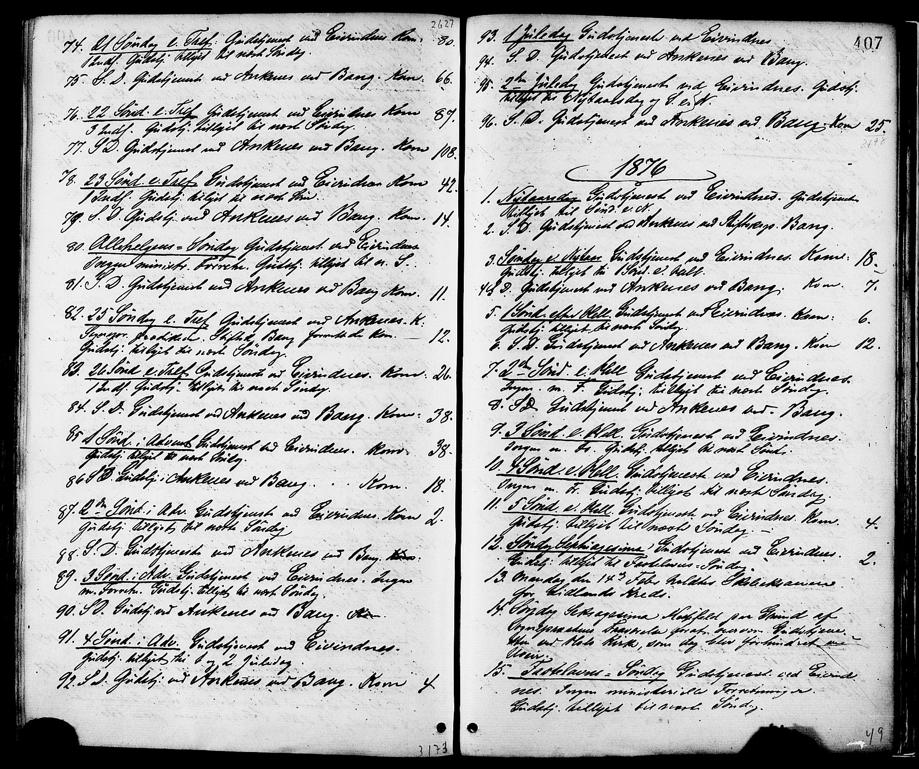 Ministerialprotokoller, klokkerbøker og fødselsregistre - Nordland, SAT/A-1459/863/L0897: Parish register (official) no. 863A09, 1872-1886, p. 407