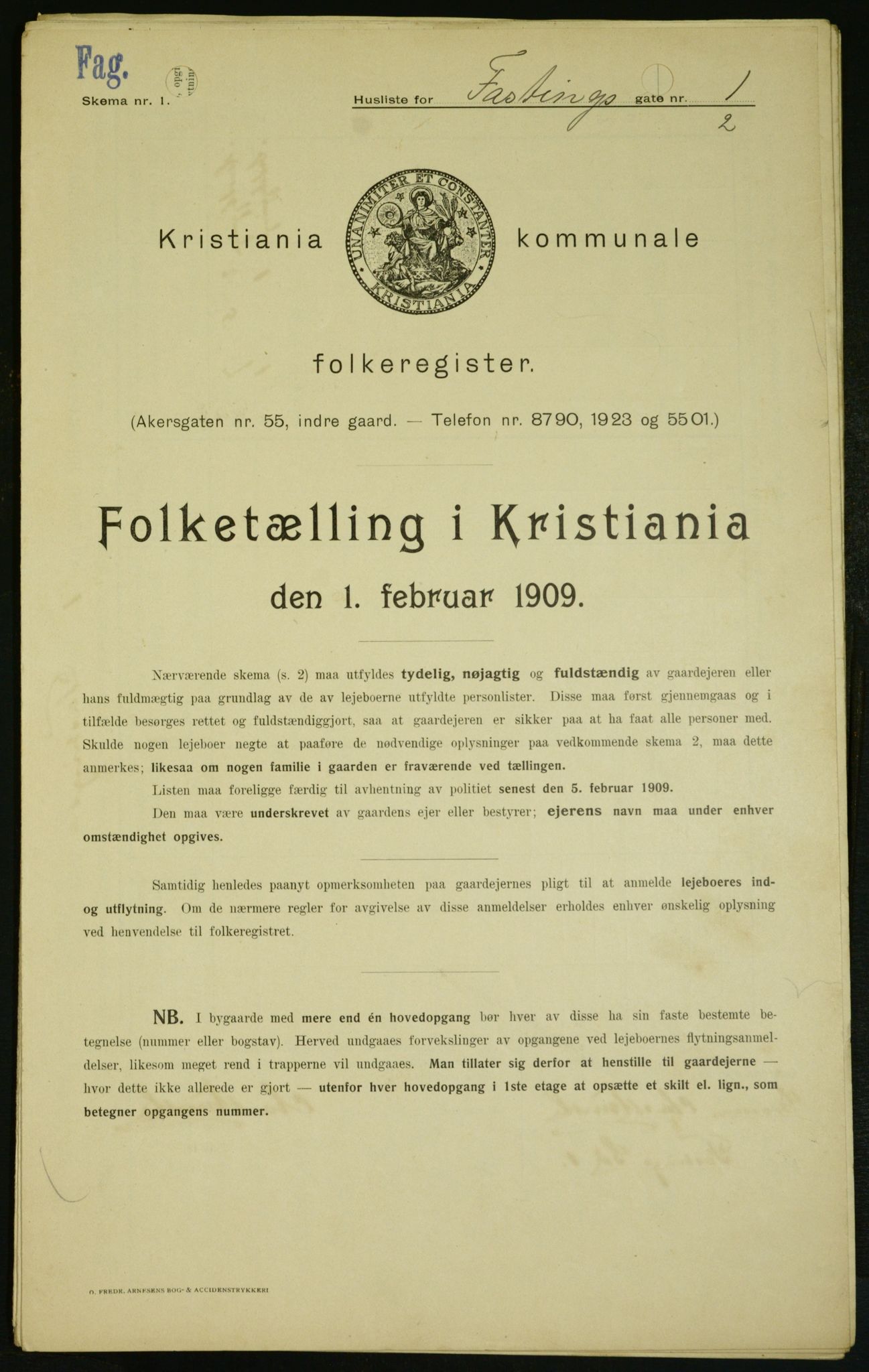 OBA, Municipal Census 1909 for Kristiania, 1909, p. 21282