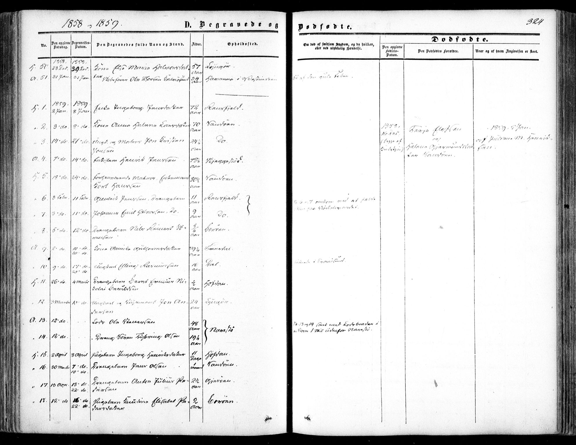 Dypvåg sokneprestkontor, SAK/1111-0007/F/Fa/Faa/L0006: Parish register (official) no. A 6, 1855-1872, p. 324