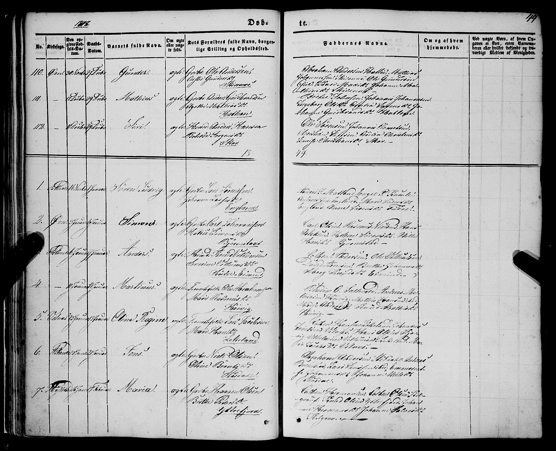 Askvoll sokneprestembete, SAB/A-79501/H/Haa/Haaa/L0011/0001: Parish register (official) no. A 11 I, 1845-1864, p. 44