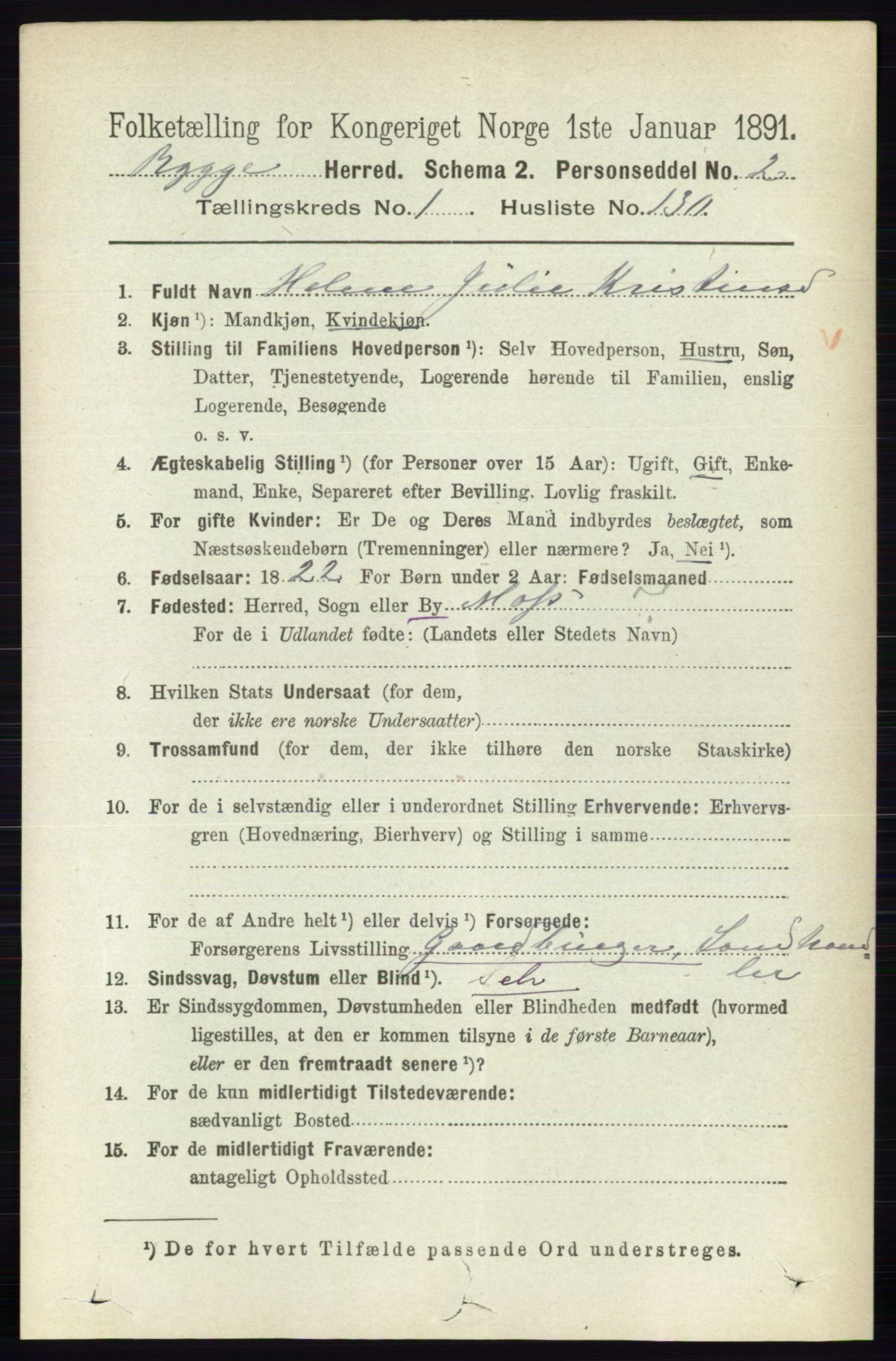 RA, 1891 census for 0136 Rygge, 1891, p. 896