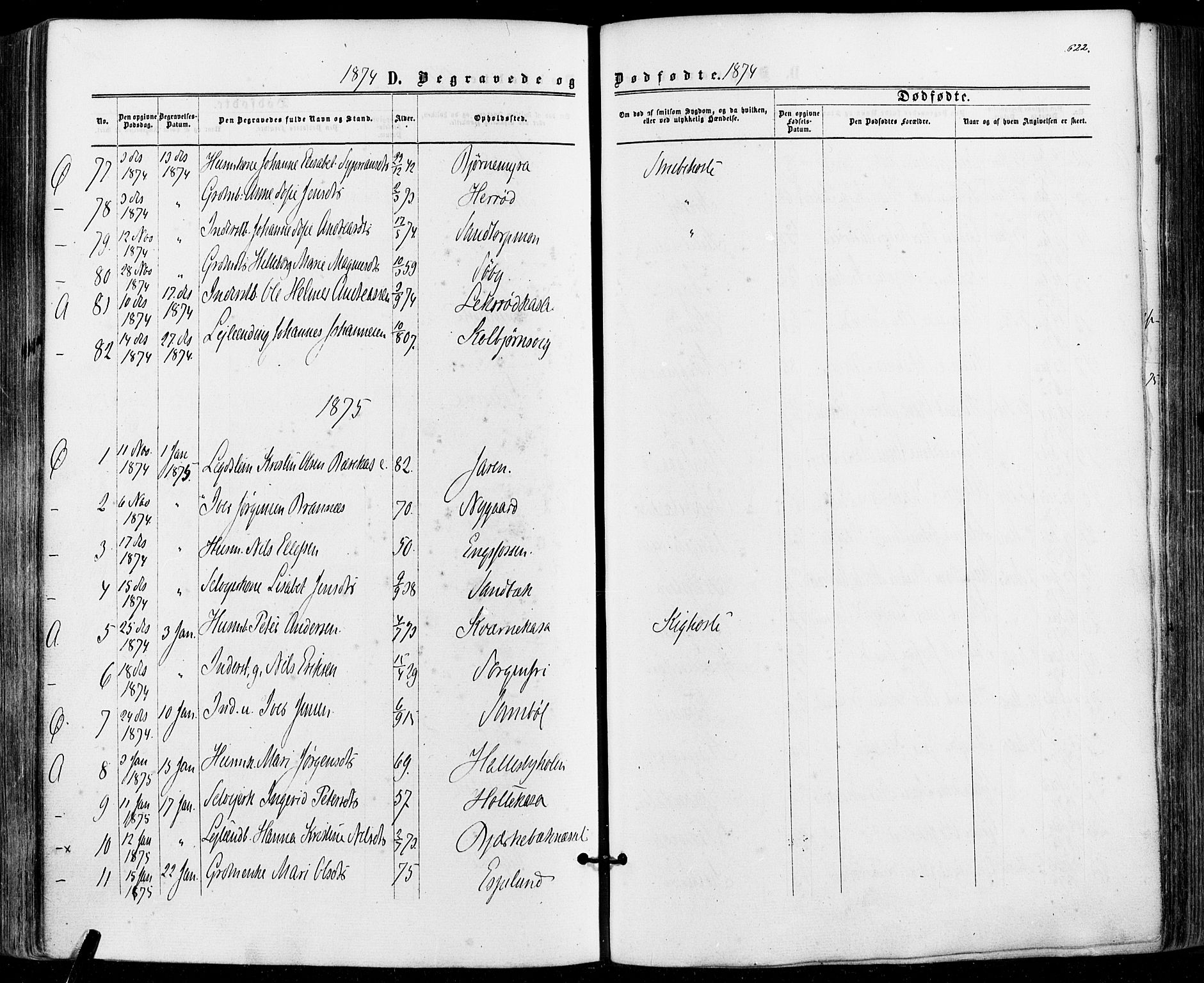 Aremark prestekontor Kirkebøker, SAO/A-10899/F/Fc/L0004: Parish register (official) no. III 4, 1866-1877, p. 621-622