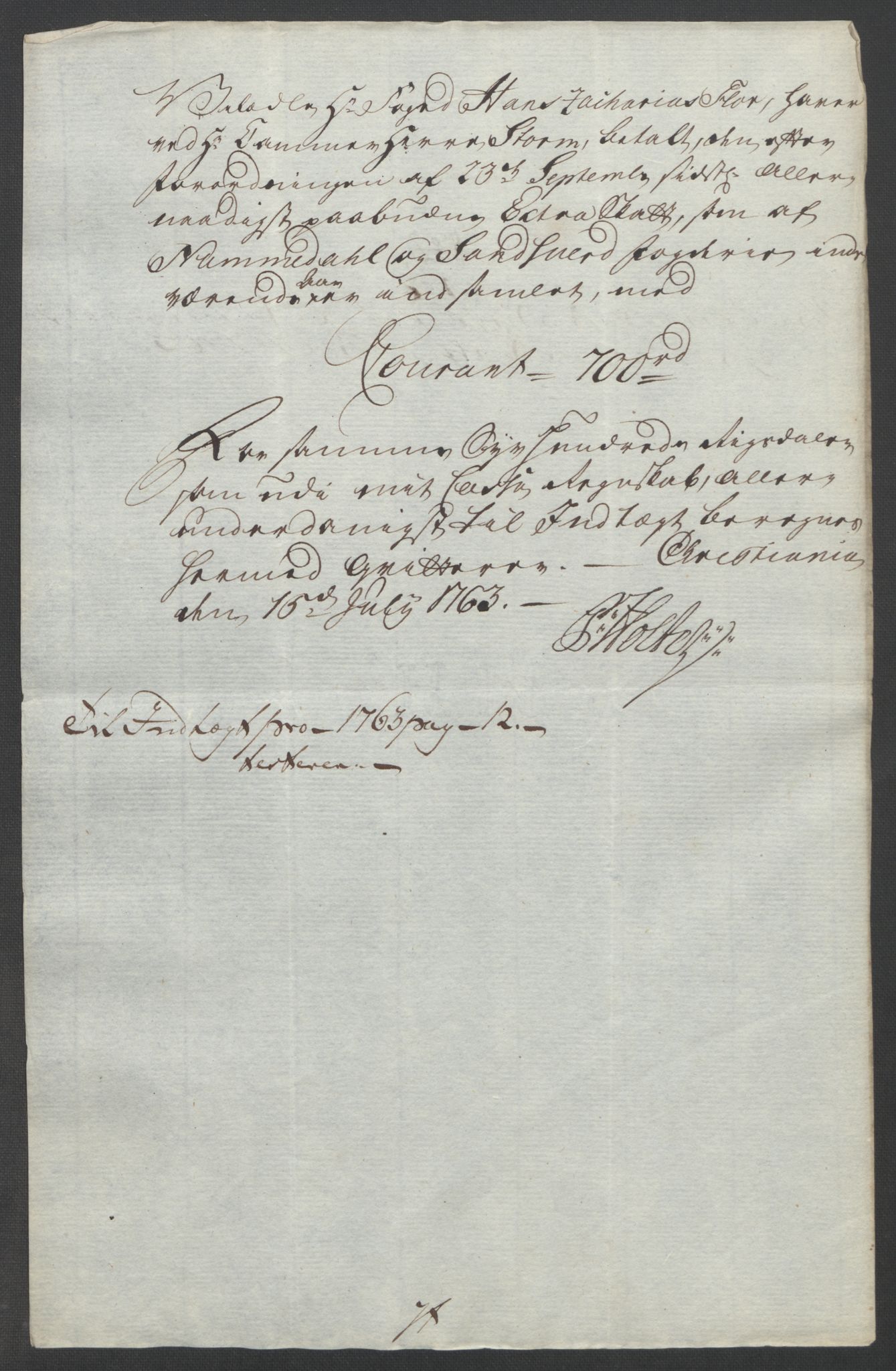 Rentekammeret inntil 1814, Reviderte regnskaper, Fogderegnskap, AV/RA-EA-4092/R24/L1672: Ekstraskatten Numedal og Sandsvær, 1762-1767, p. 160