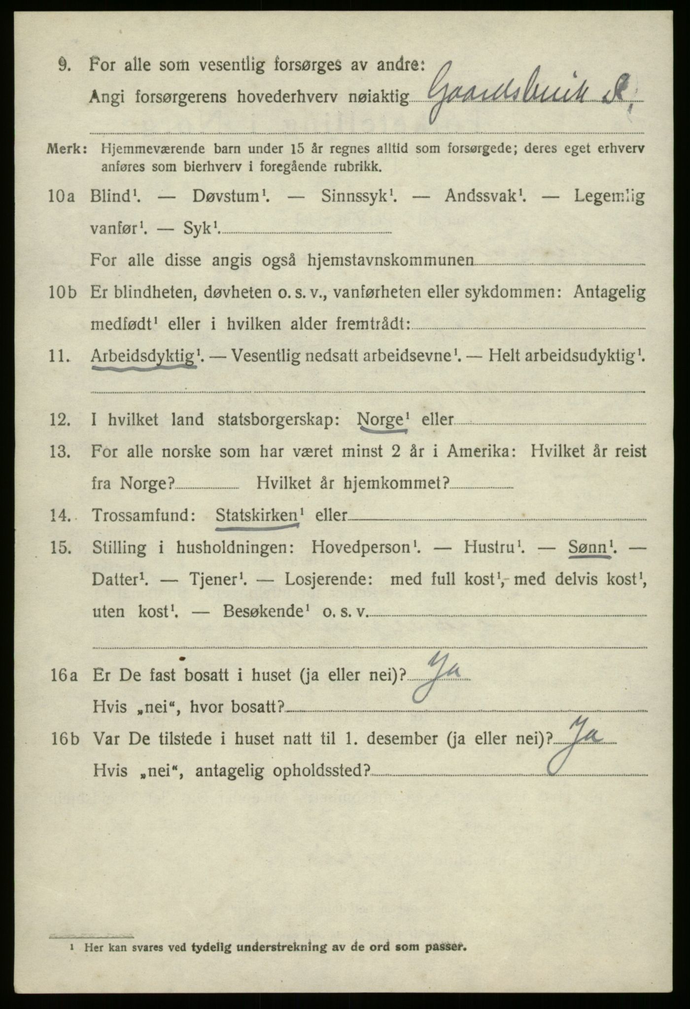 SAB, 1920 census for Innvik, 1920, p. 5786