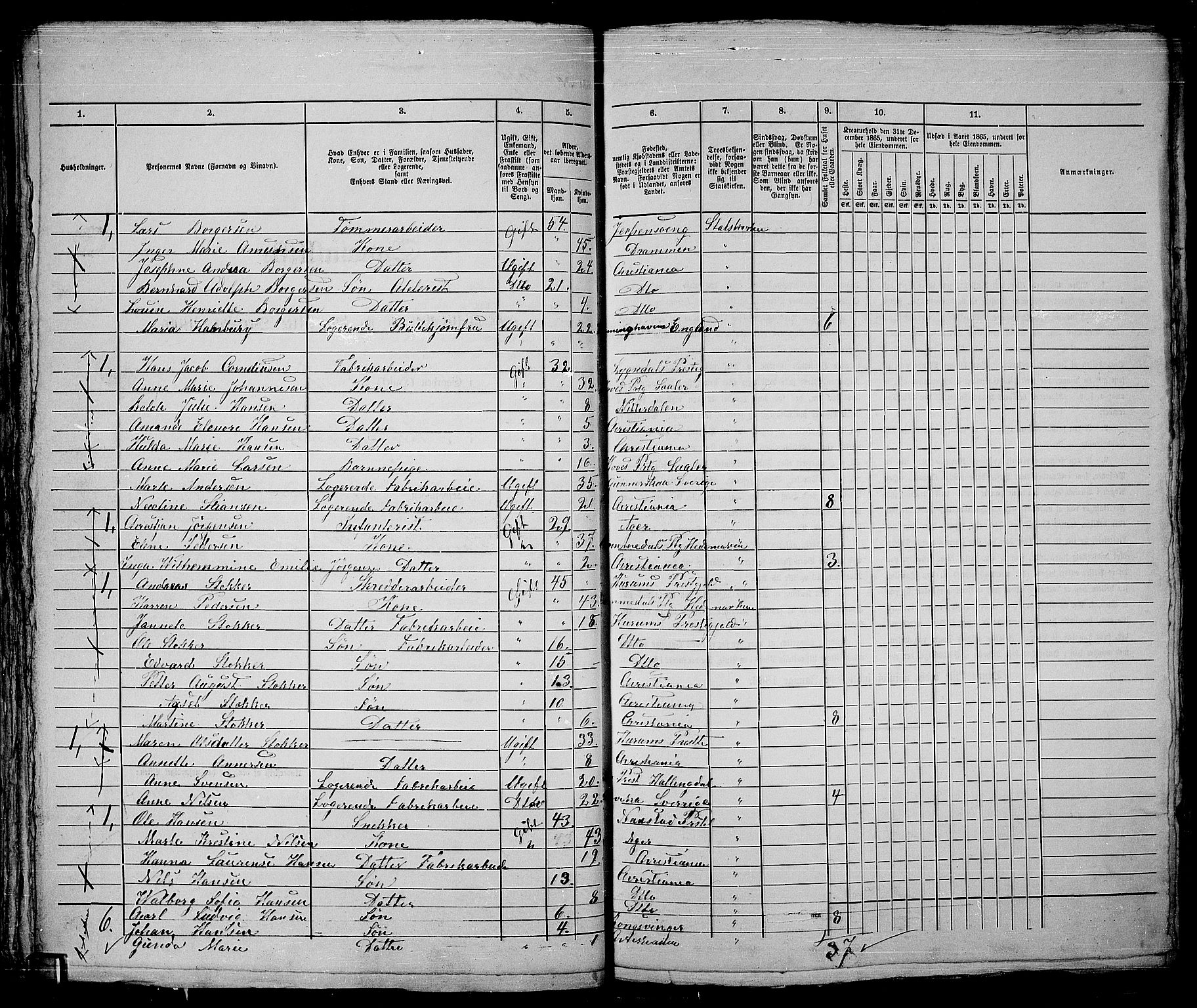 RA, 1865 census for Kristiania, 1865, p. 4509