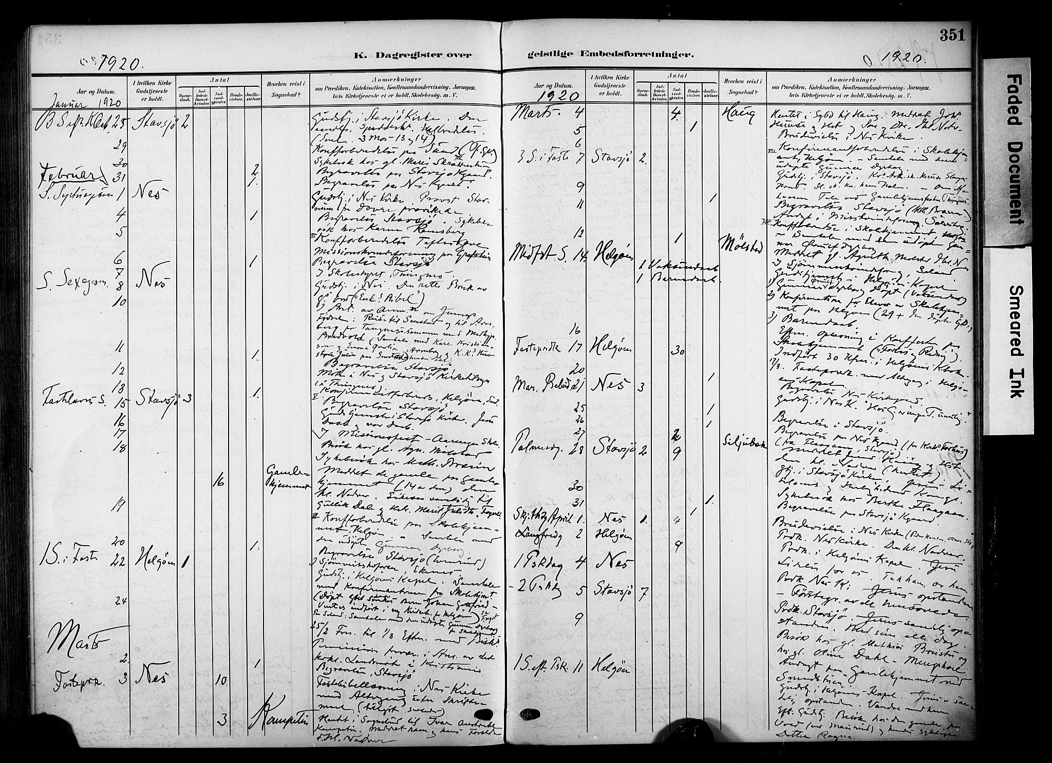 Nes prestekontor, Hedmark, AV/SAH-PREST-020/K/Ka/L0014: Parish register (official) no. 14, 1906-1929, p. 351