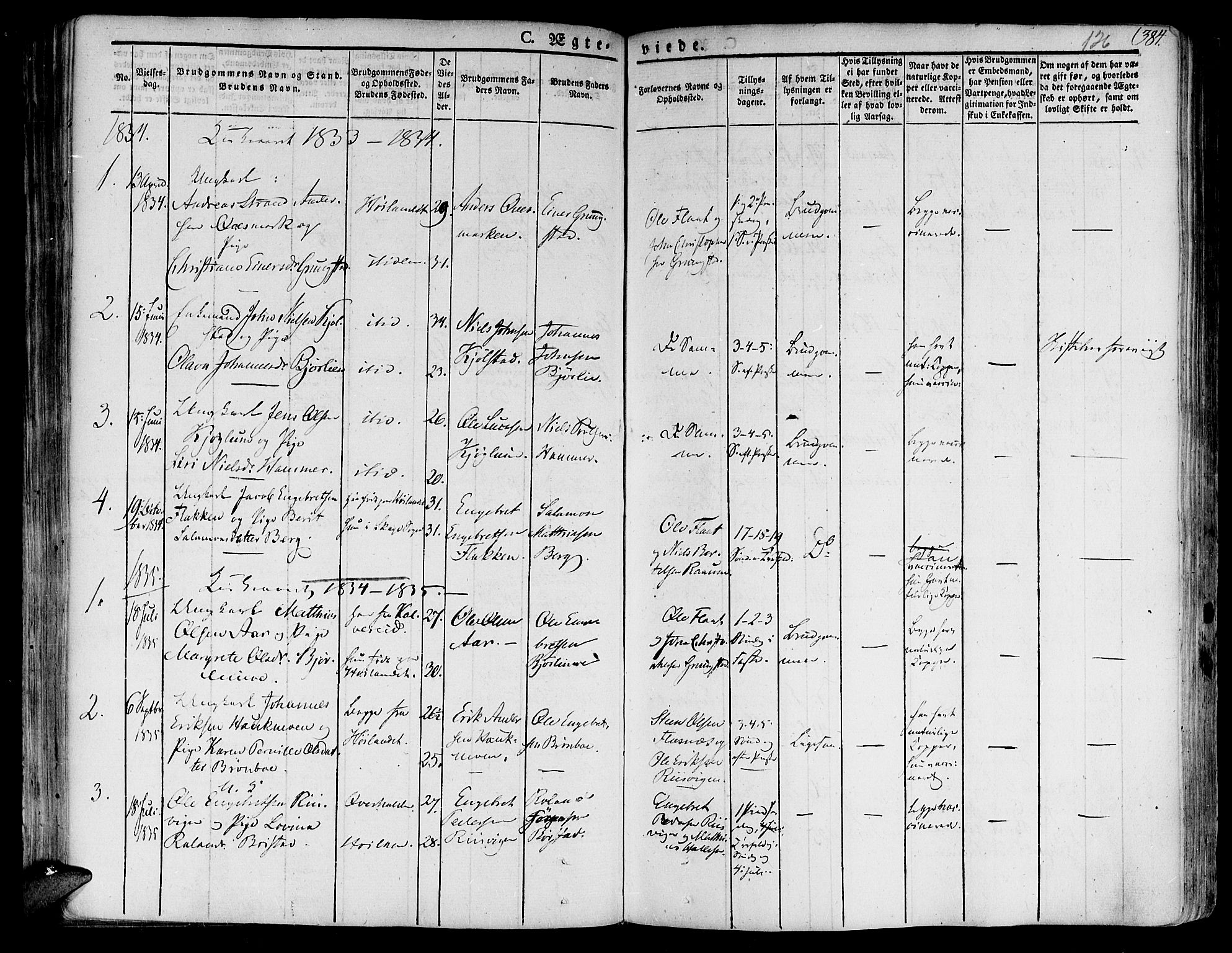 Ministerialprotokoller, klokkerbøker og fødselsregistre - Nord-Trøndelag, SAT/A-1458/758/L0510: Parish register (official) no. 758A01 /2, 1821-1841, p. 126