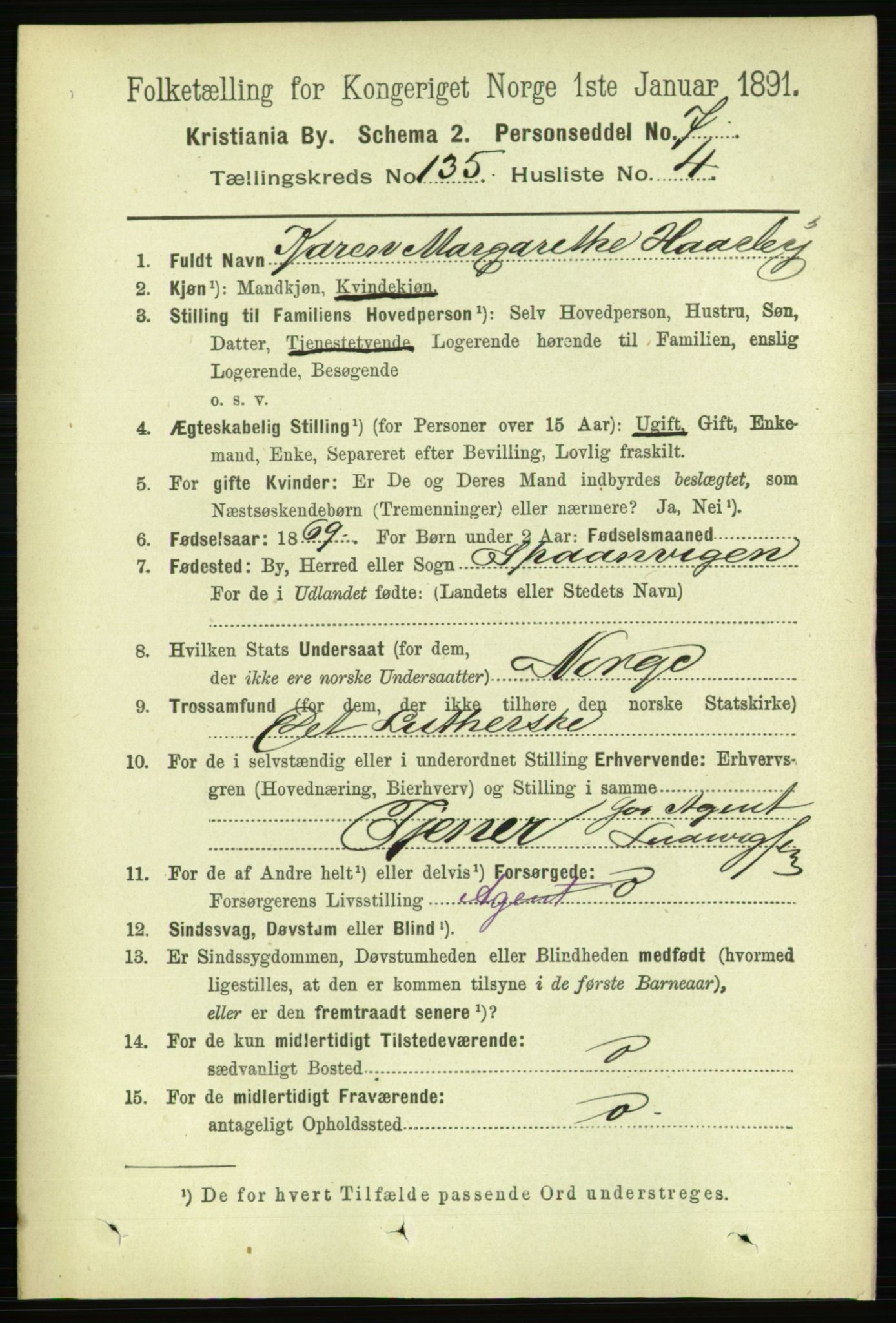 RA, 1891 census for 0301 Kristiania, 1891, p. 74578