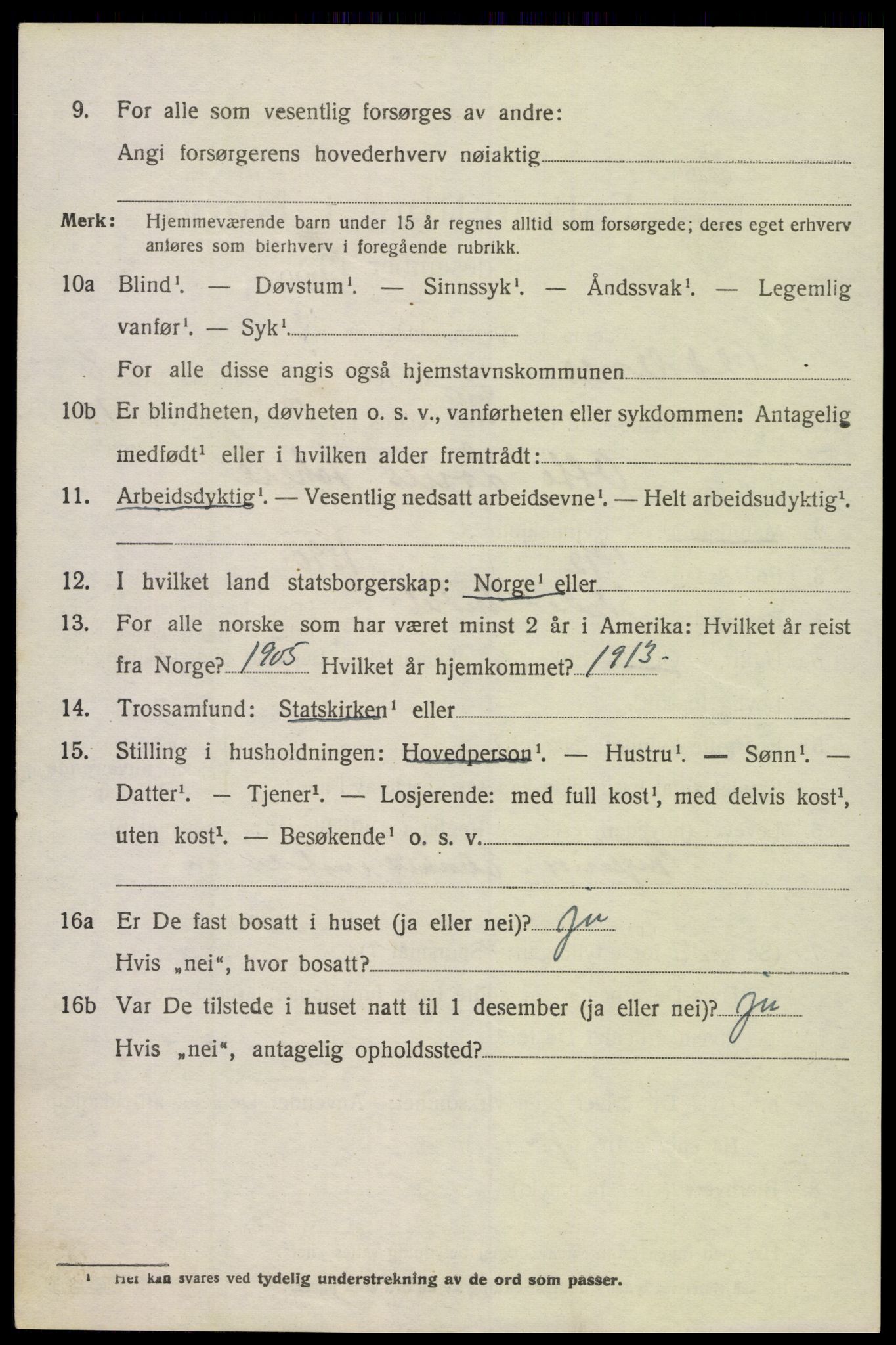 SAK, 1920 census for Oddernes, 1920, p. 6026