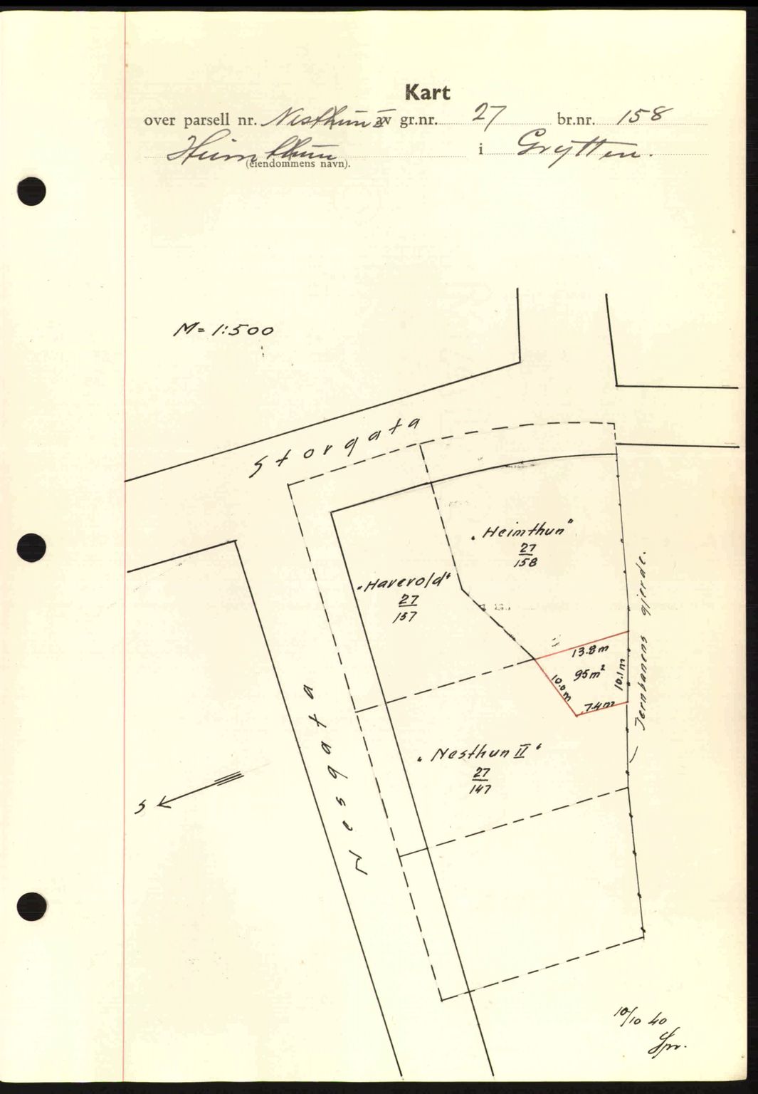 Romsdal sorenskriveri, AV/SAT-A-4149/1/2/2C: Mortgage book no. A8, 1939-1940, Diary no: : 1168/1940