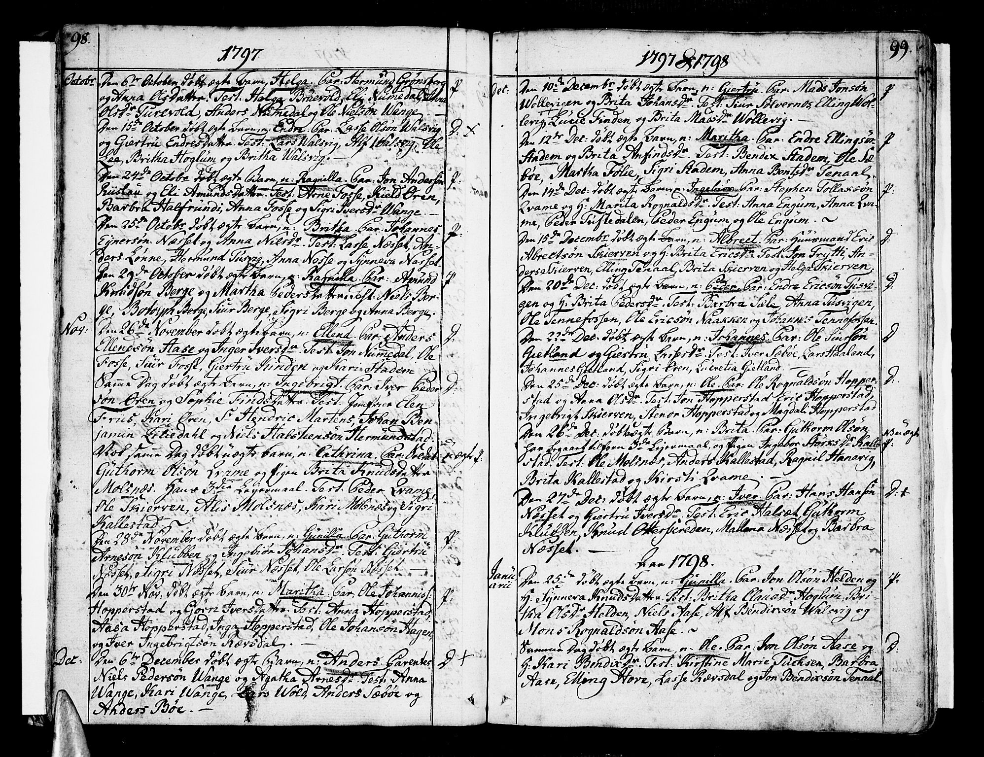 Vik sokneprestembete, SAB/A-81501: Parish register (official) no. A 5, 1787-1820, p. 98-99