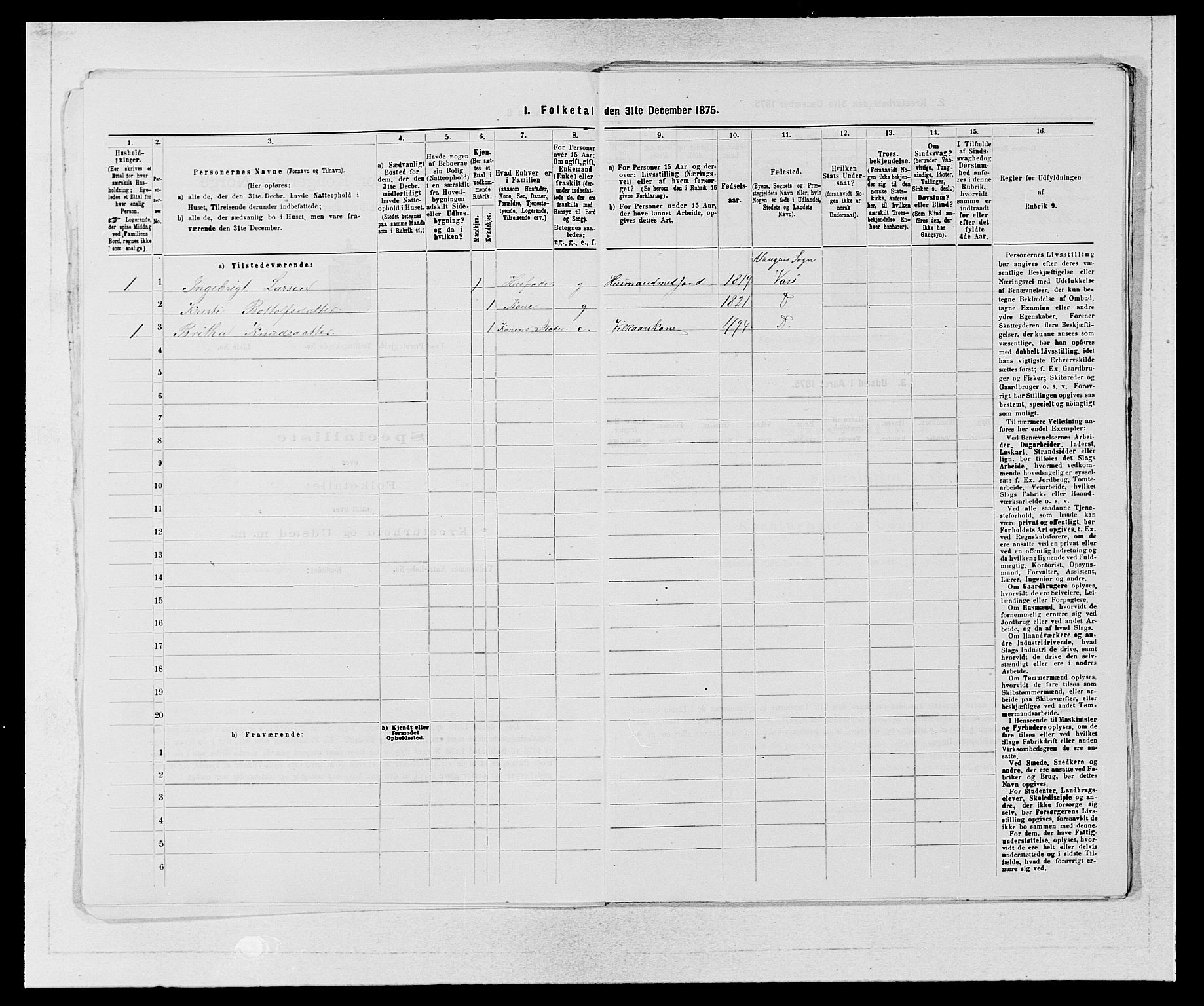 SAB, 1875 census for 1235P Voss, 1875, p. 586