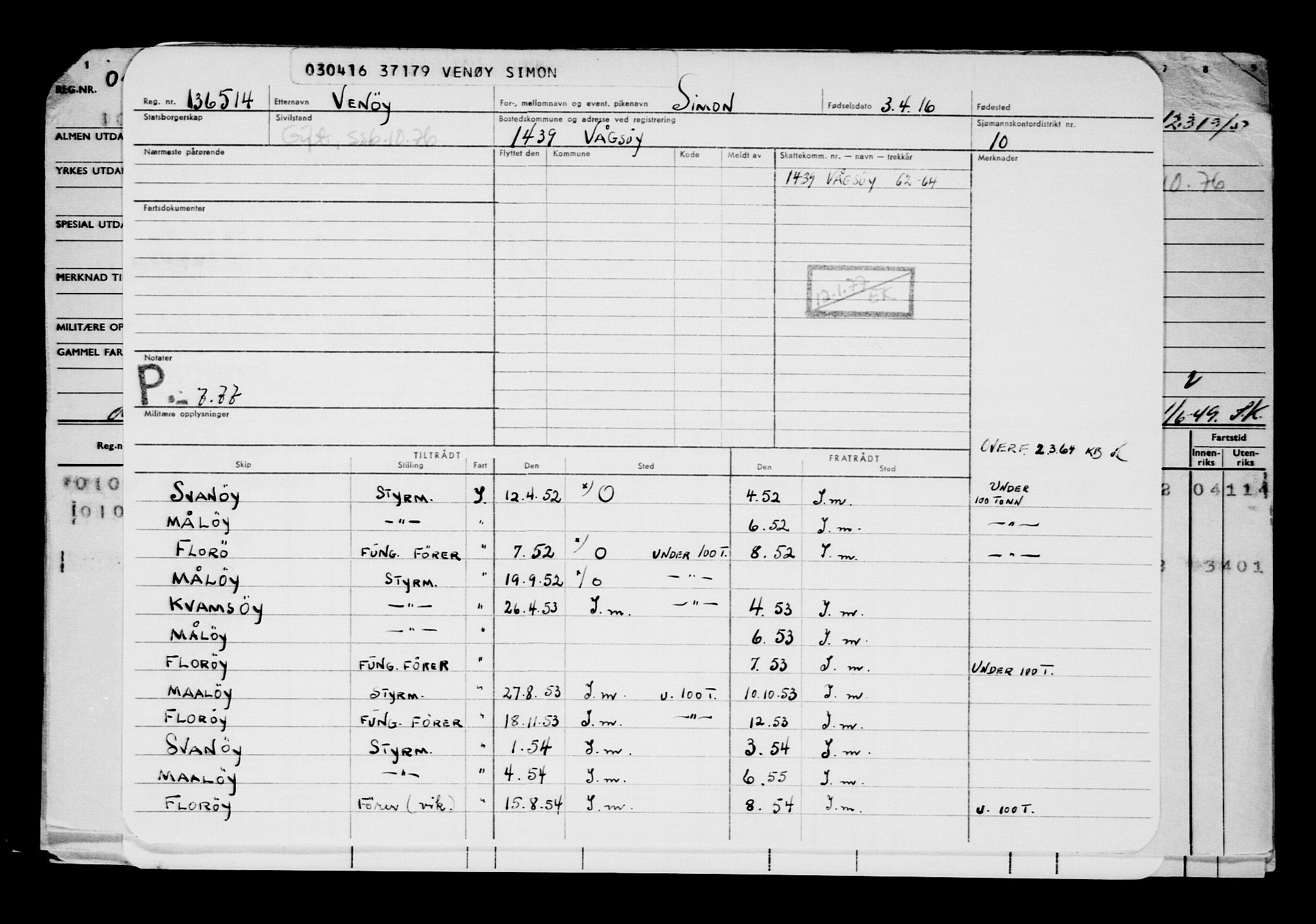 Direktoratet for sjømenn, AV/RA-S-3545/G/Gb/L0138: Hovedkort, 1916, p. 59