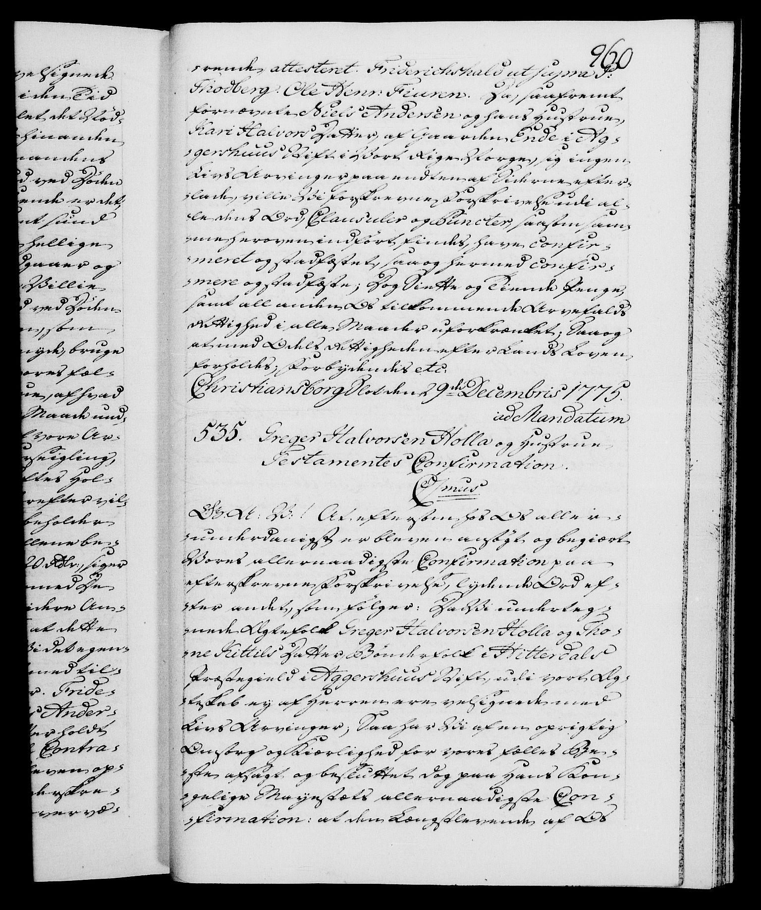 Danske Kanselli 1572-1799, RA/EA-3023/F/Fc/Fca/Fcaa/L0046: Norske registre, 1773-1775, p. 960a