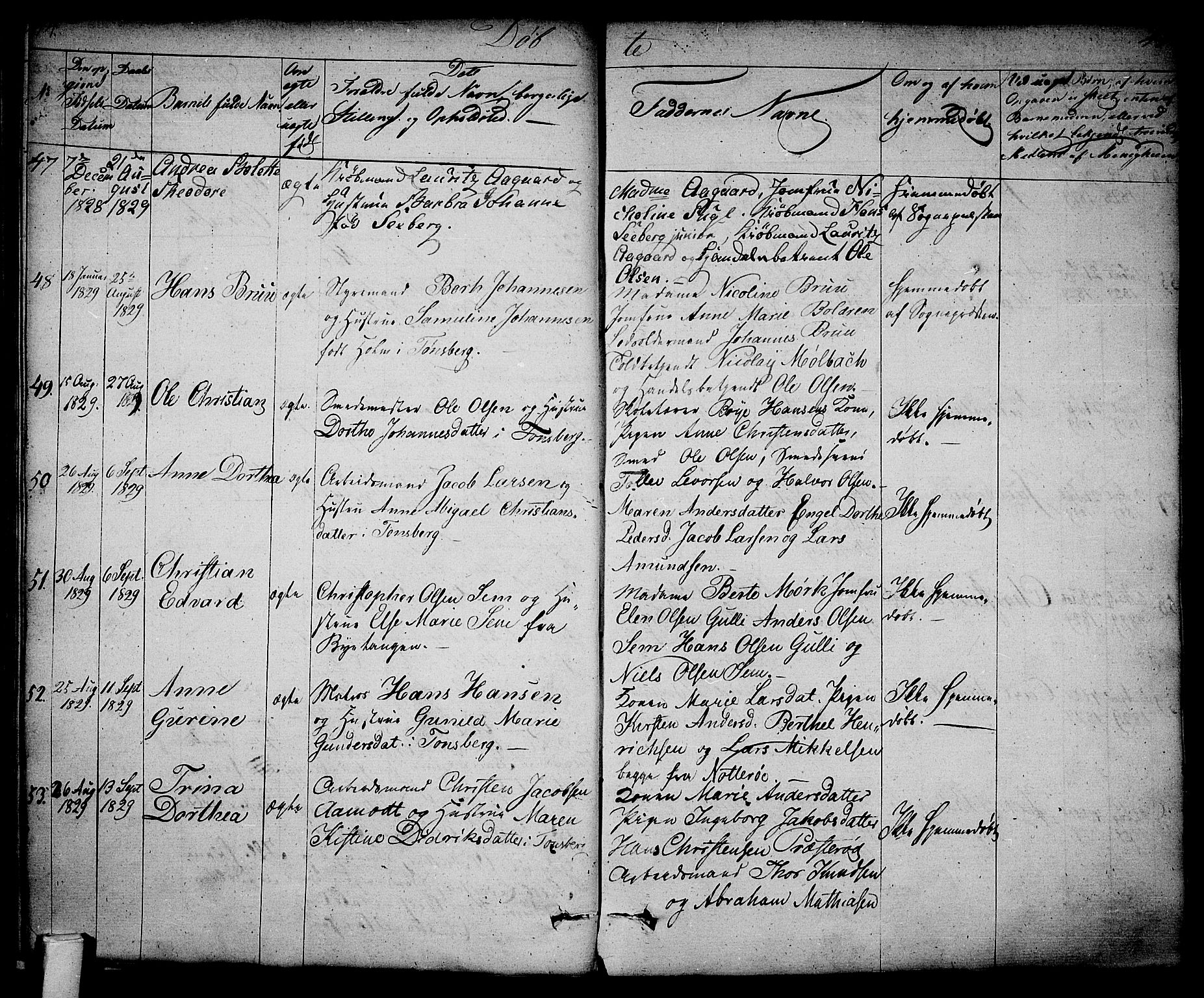Tønsberg kirkebøker, SAKO/A-330/F/Fa/L0005: Parish register (official) no. I 5, 1827-1836, p. 44-45