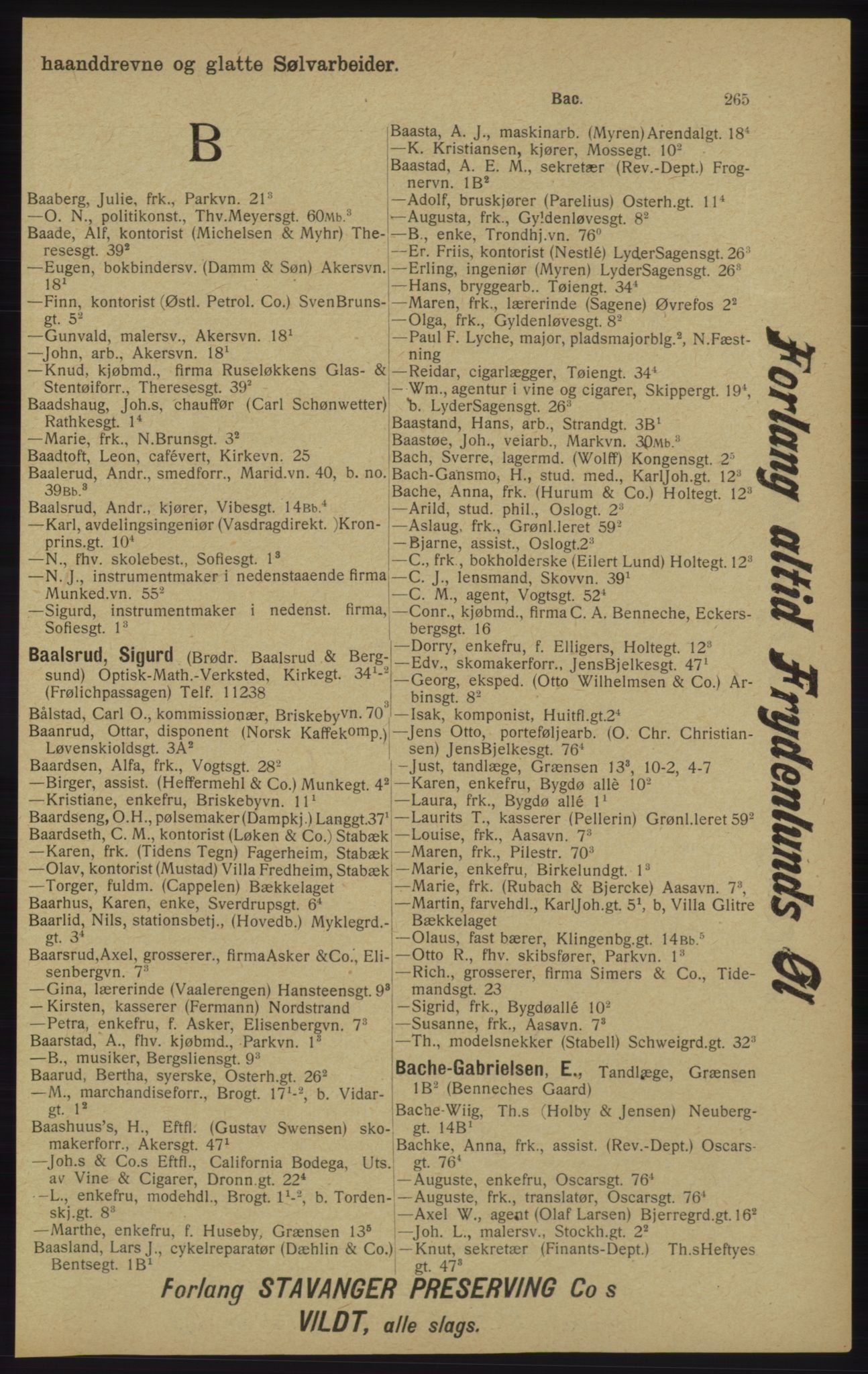 Kristiania/Oslo adressebok, PUBL/-, 1913, p. 275