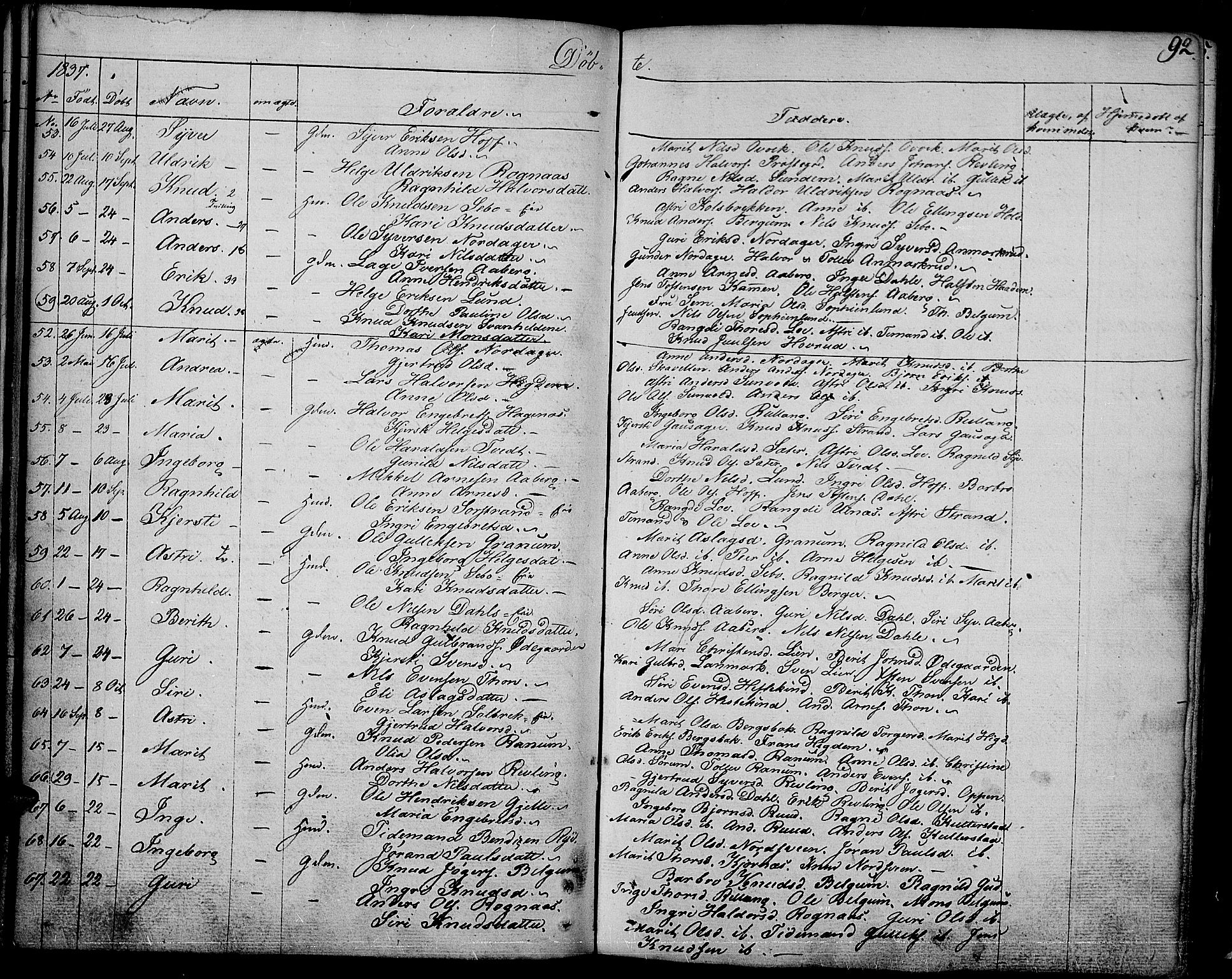 Nord-Aurdal prestekontor, AV/SAH-PREST-132/H/Ha/Haa/L0003: Parish register (official) no. 3, 1828-1841, p. 92