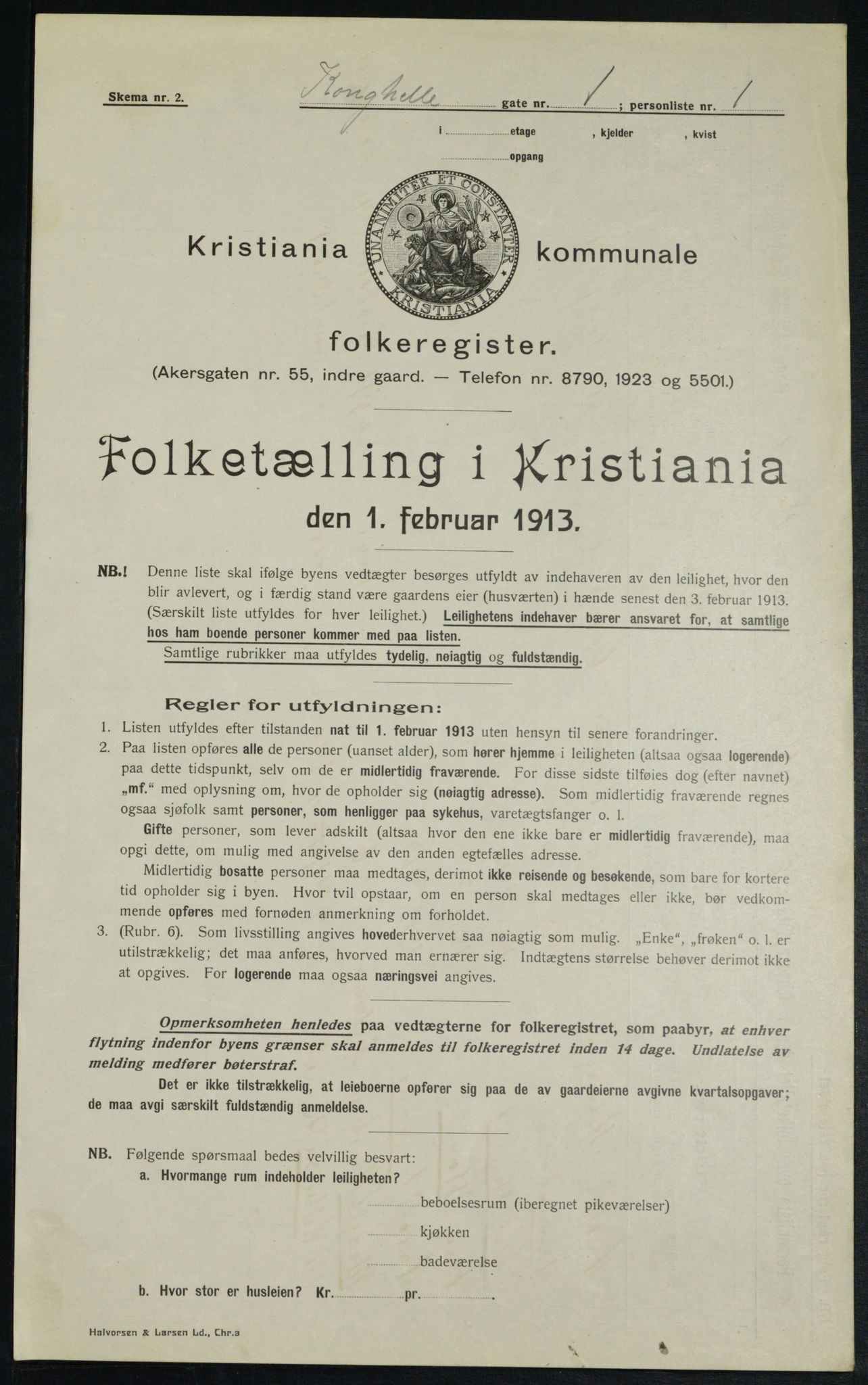 OBA, Municipal Census 1913 for Kristiania, 1913, p. 52382