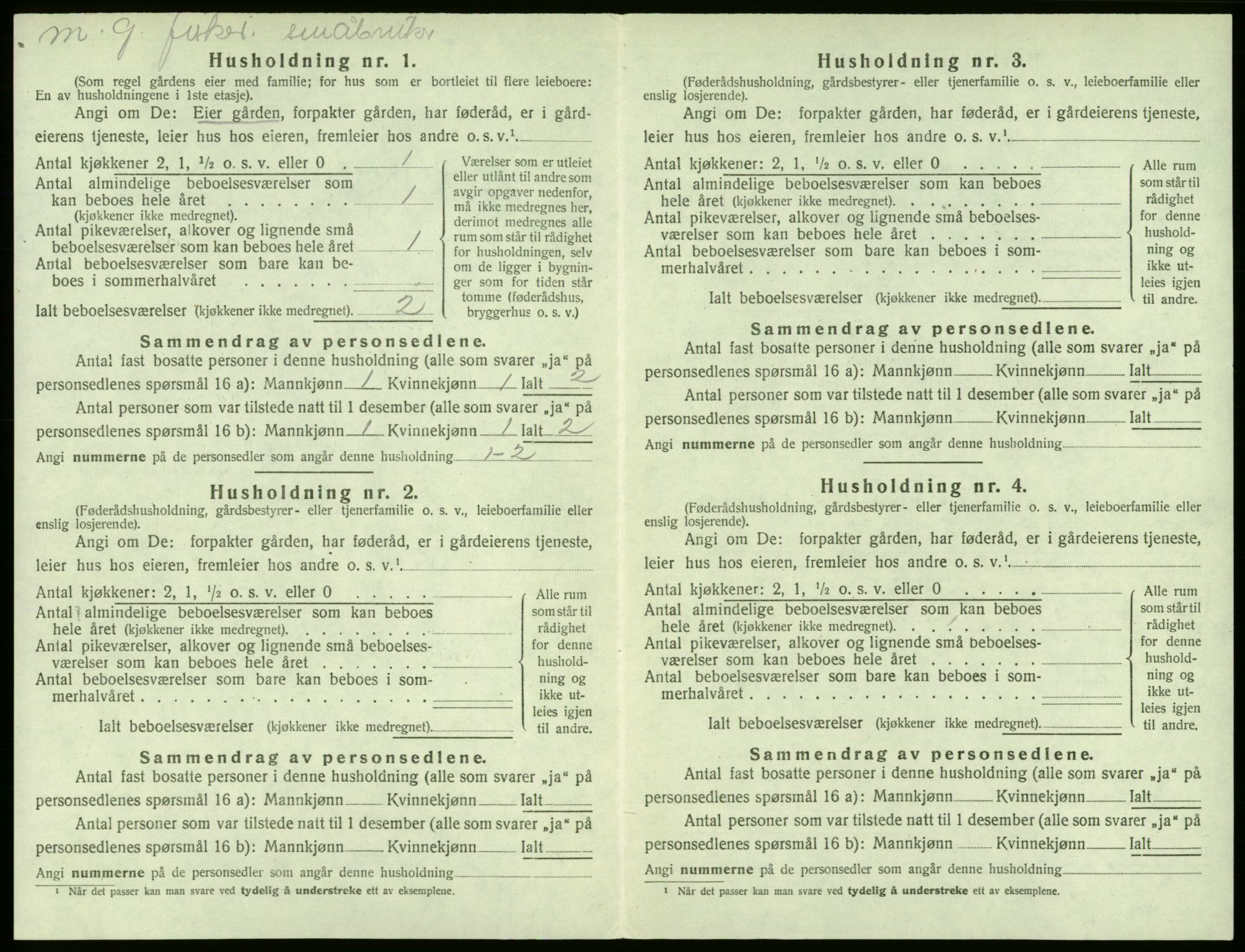 SAB, 1920 census for Sund, 1920, p. 168